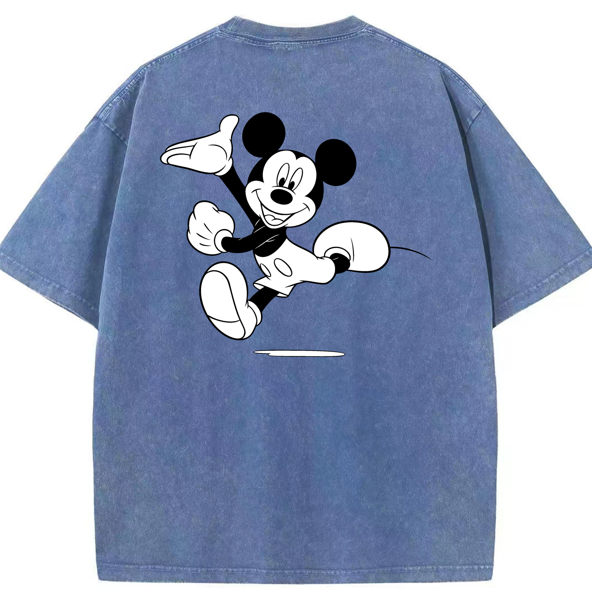 （画像用） ミッキーマウス Mickey Mouse 綿100% ヴィンテージ風 半袖Tシャツ（背面プリント）