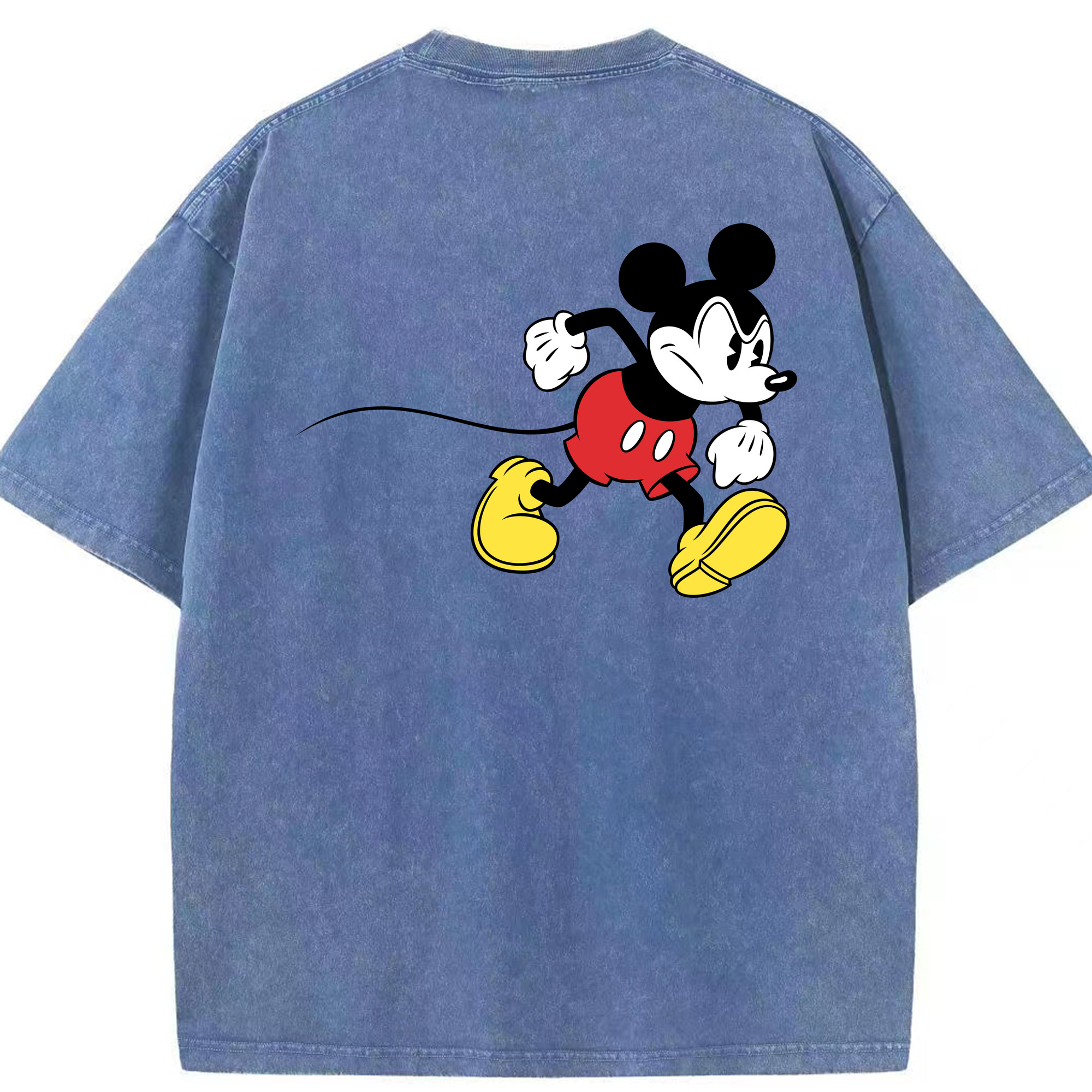 （画像用） ミッキーマウス Mickey Mouse 綿100% ヴィンテージ風 半袖Tシャツ（背面プリント）