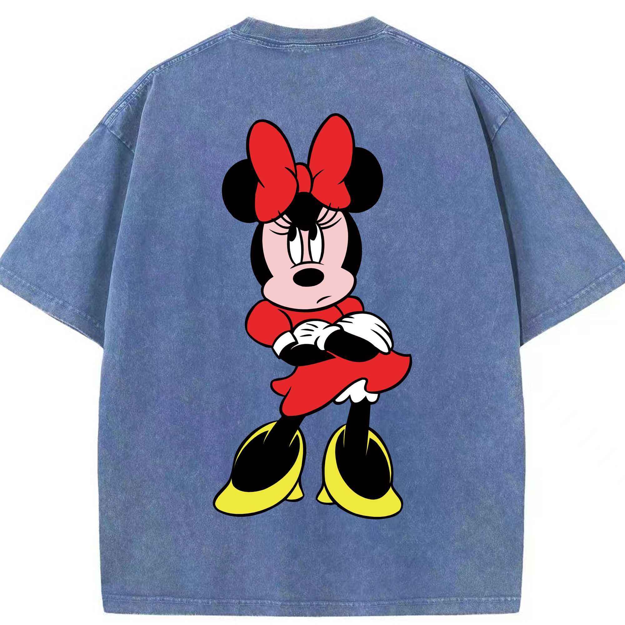 （画像用） ミッキーマウス Mickey Mouse 綿100% ヴィンテージ風 半袖Tシャツ（背面プリント）