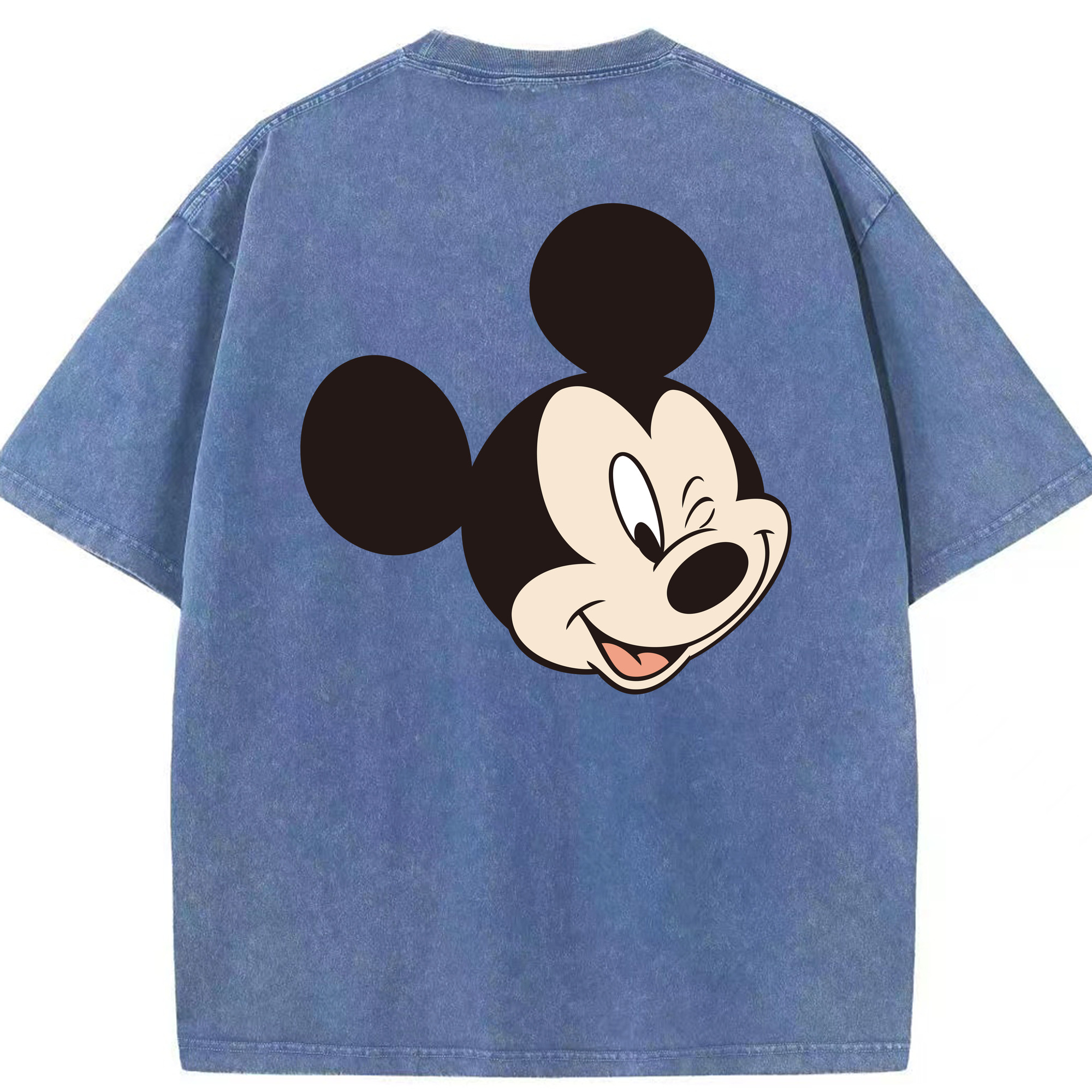 （画像用） ミッキーマウス Mickey Mouse 綿100% ヴィンテージ風 半袖Tシャツ（背面プリント）
