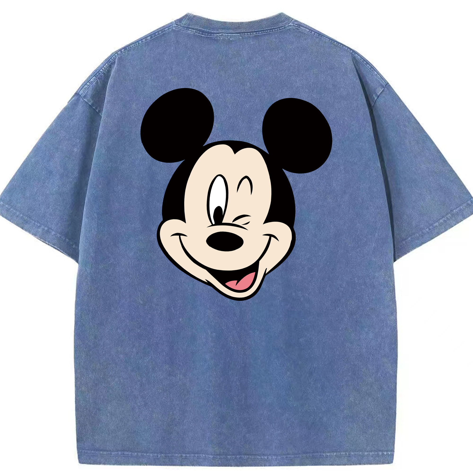 （画像用） ミッキーマウス Mickey Mouse 綿100% ヴィンテージ風 半袖Tシャツ（背面プリント）