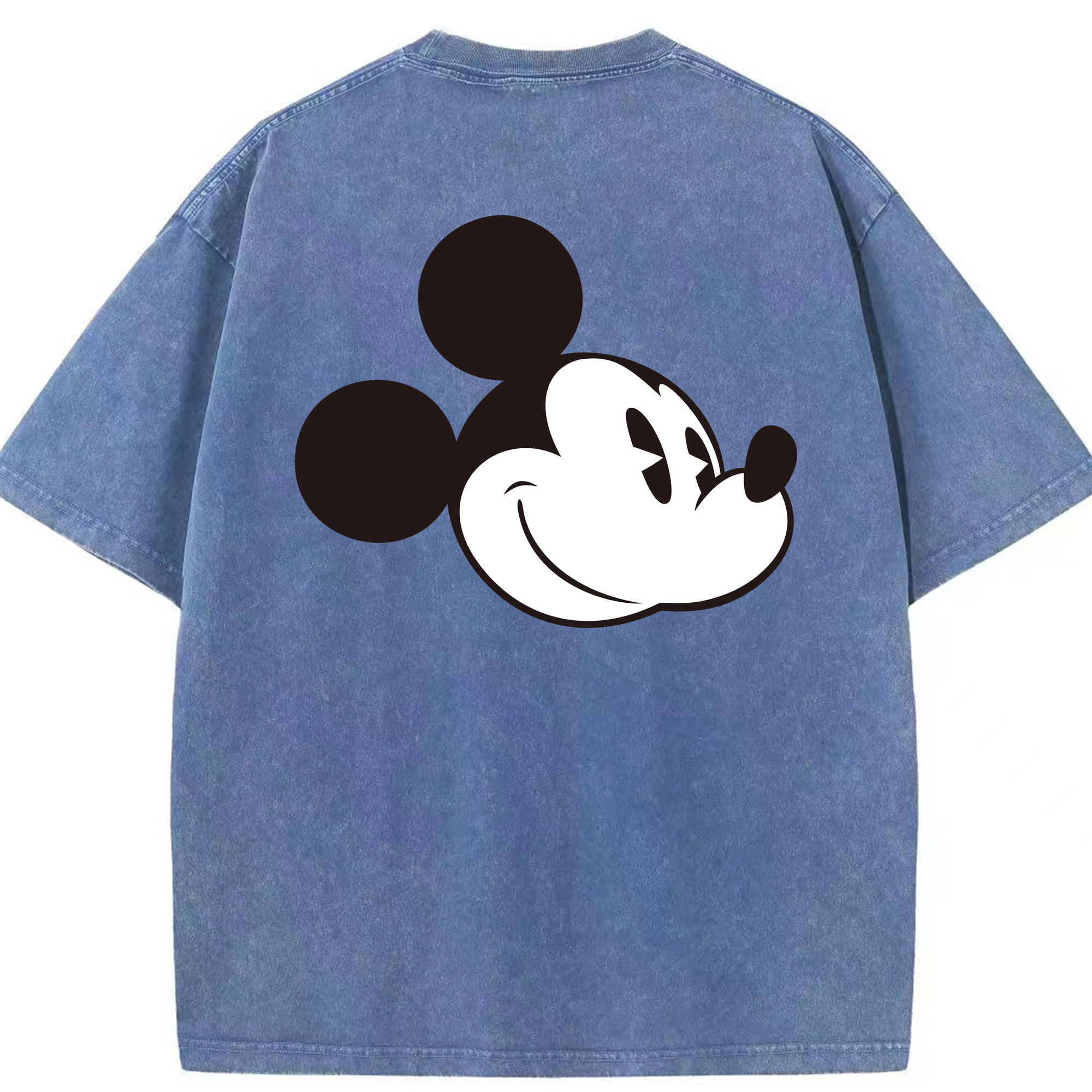 （画像用） ミッキーマウス Mickey Mouse 綿100% ヴィンテージ風 半袖Tシャツ（背面プリント）