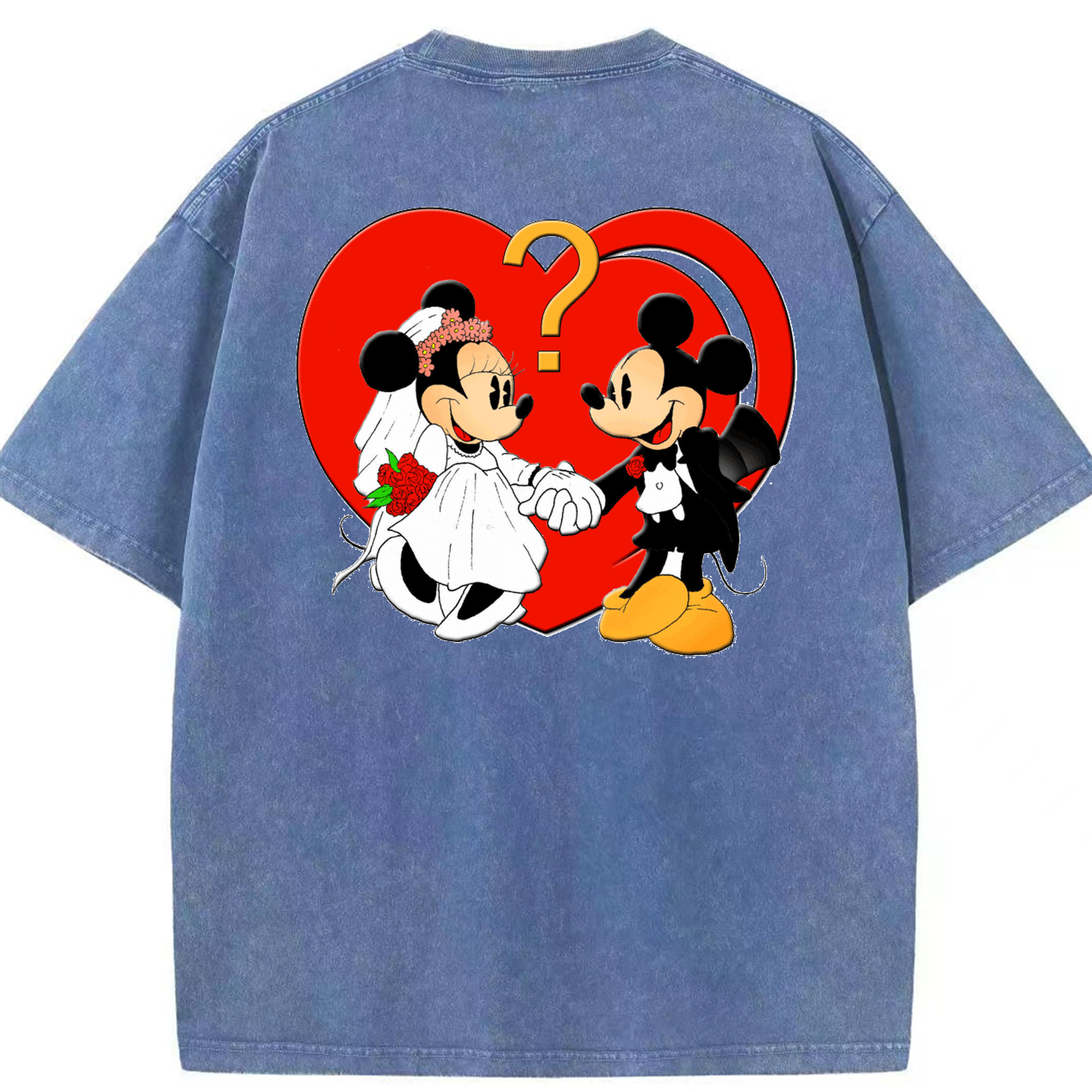 （画像用） ミッキーマウス Mickey Mouse 綿100% ヴィンテージ風 半袖Tシャツ（背面プリント）