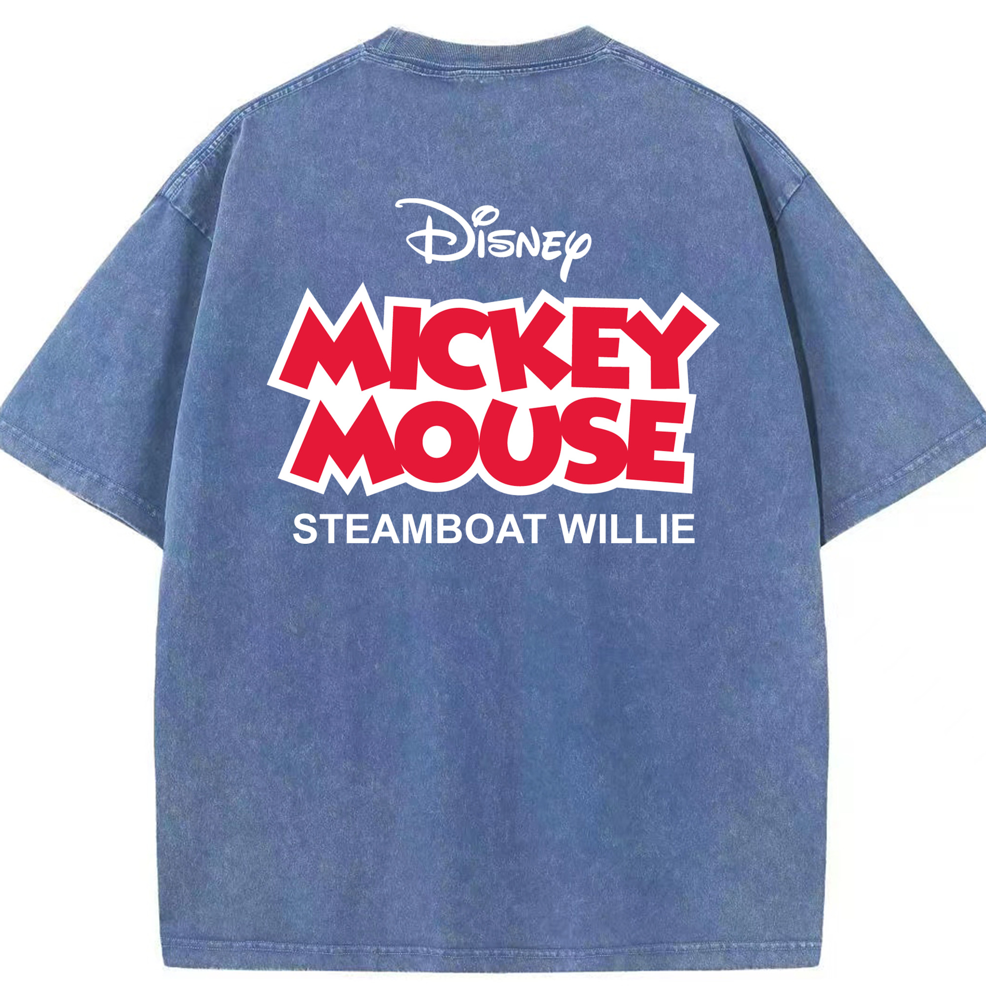 （画像用） ミッキーマウス Mickey Mouse 綿100% ヴィンテージ風 半袖Tシャツ（背面プリント）