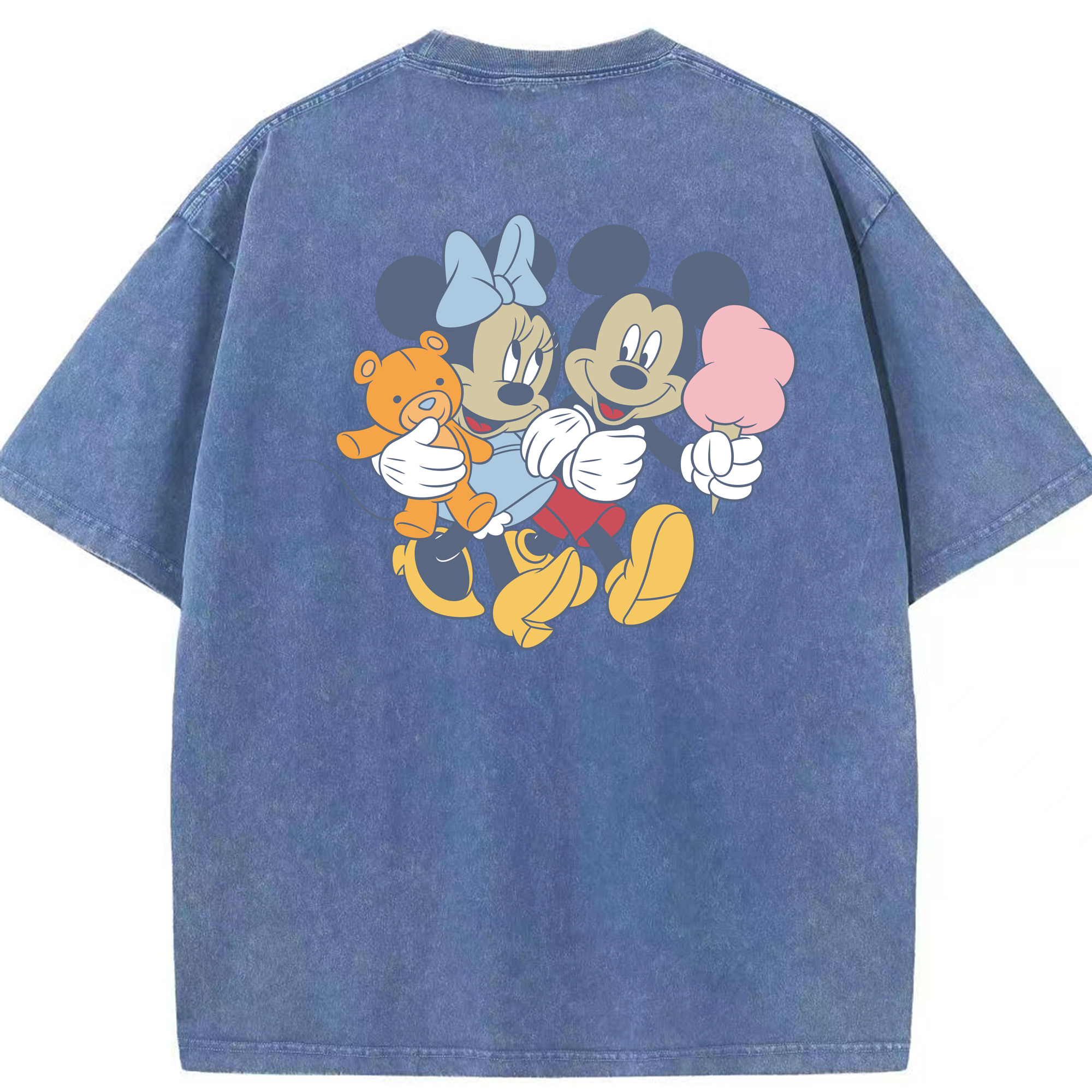 （画像用） ミッキーマウス Mickey Mouse 綿100% ヴィンテージ風 半袖Tシャツ（背面プリント）