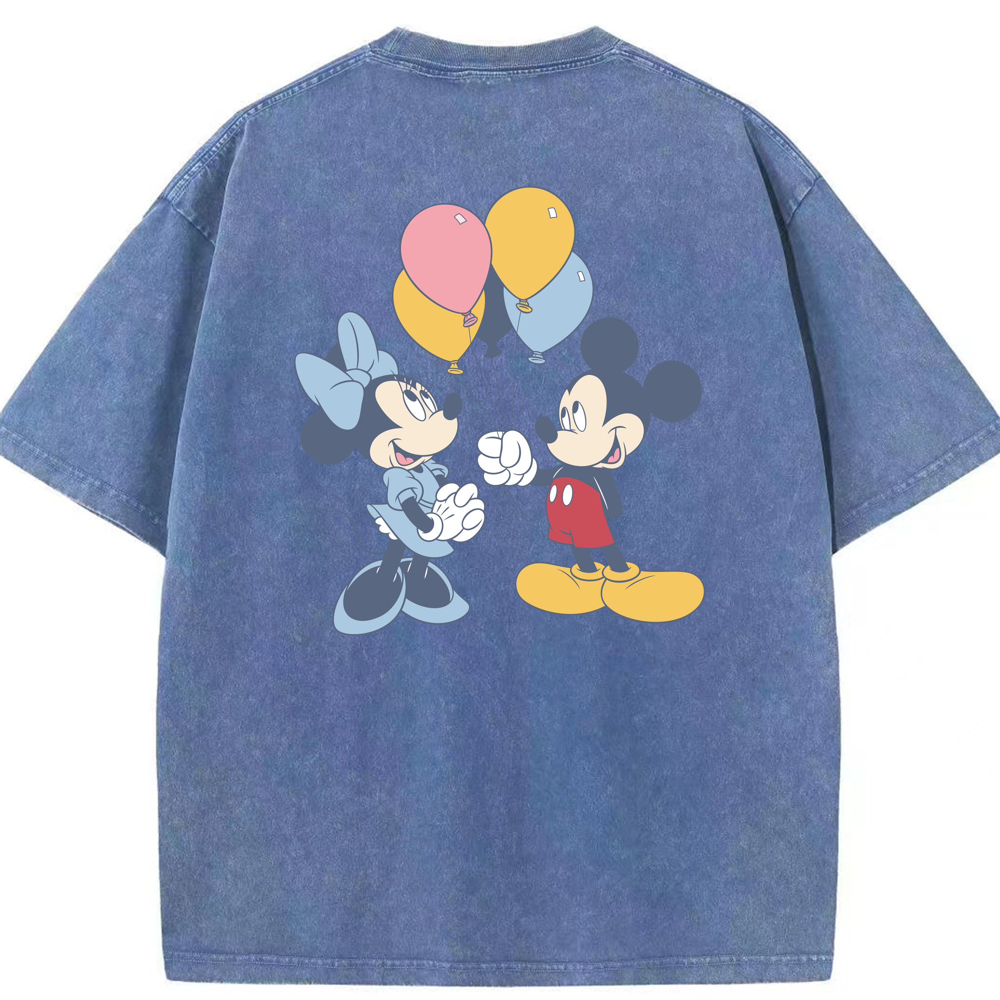（画像用） ミッキーマウス Mickey Mouse 綿100% ヴィンテージ風 半袖Tシャツ（背面プリント）