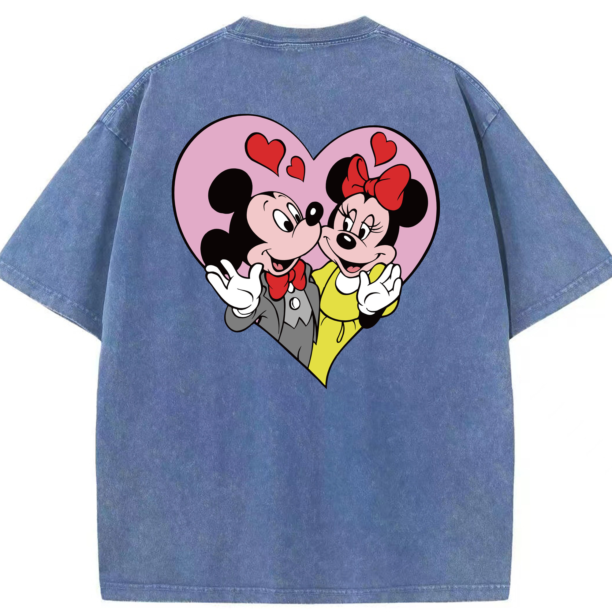 （画像用） ミッキーマウス Mickey Mouse 綿100% ヴィンテージ風 半袖Tシャツ（背面プリント）