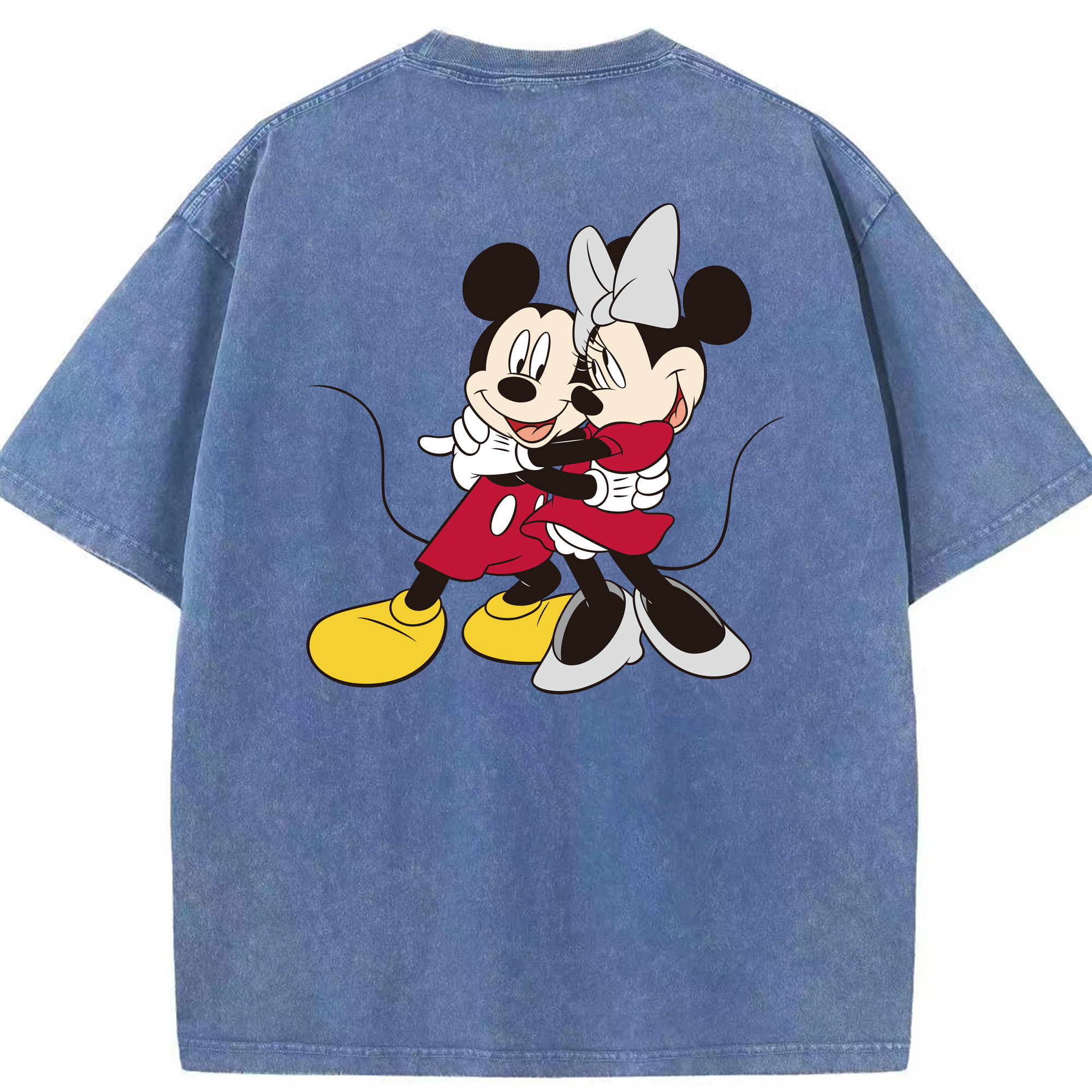 （画像用） ミッキーマウス Mickey Mouse 綿100% ヴィンテージ風 半袖Tシャツ（背面プリント）