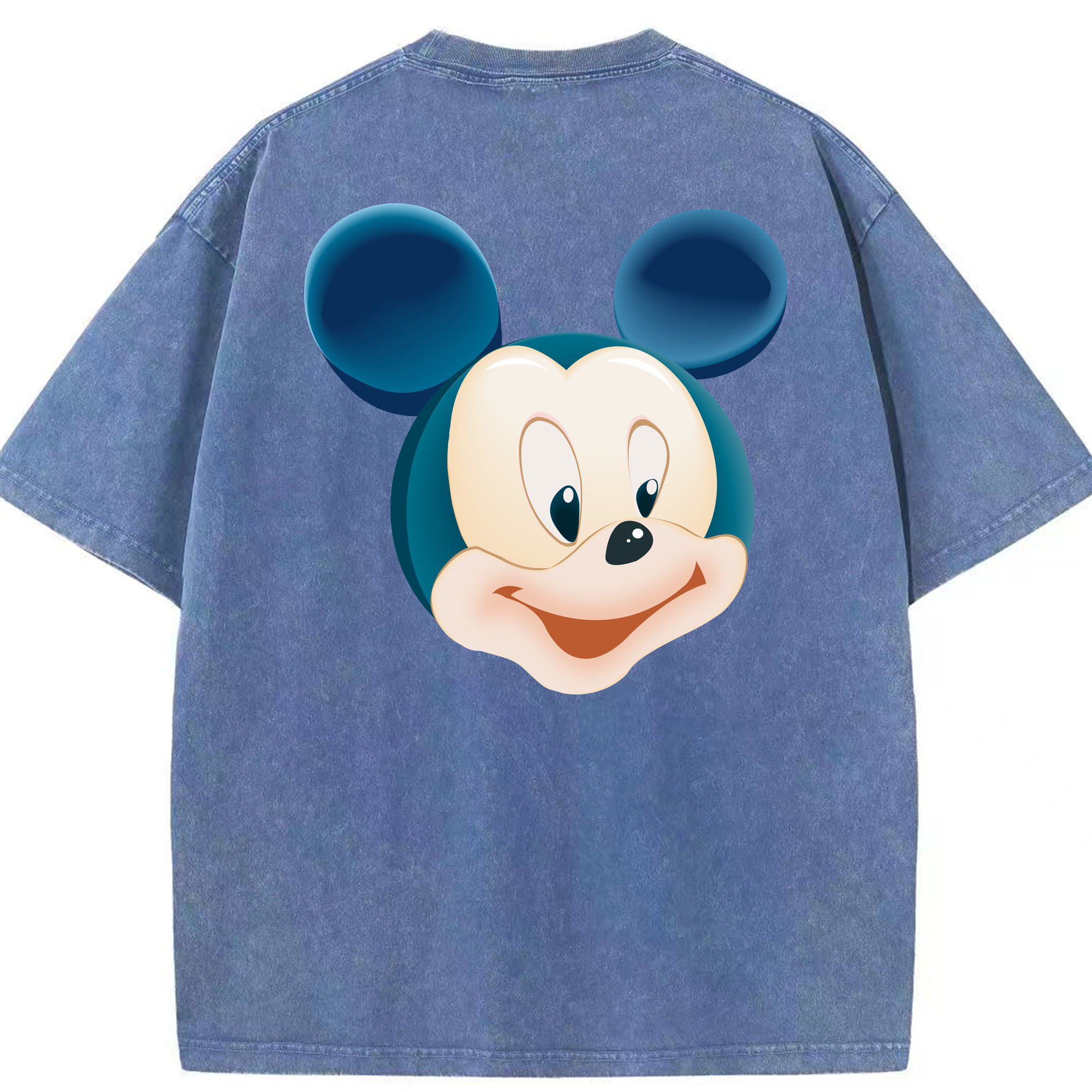 （画像用） ミッキーマウス Mickey Mouse 綿100% ヴィンテージ風 半袖Tシャツ（背面プリント）