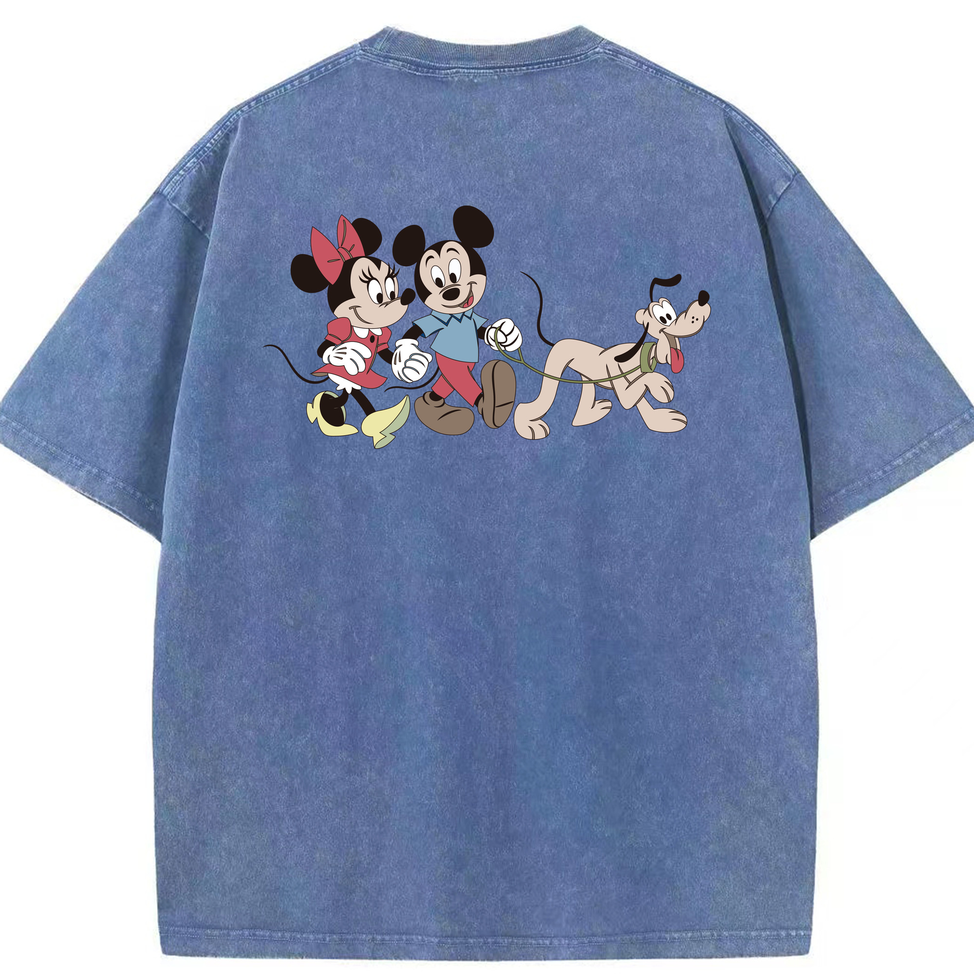 （画像用） ミッキーマウス Mickey Mouse 綿100% ヴィンテージ風 半袖Tシャツ（背面プリント）