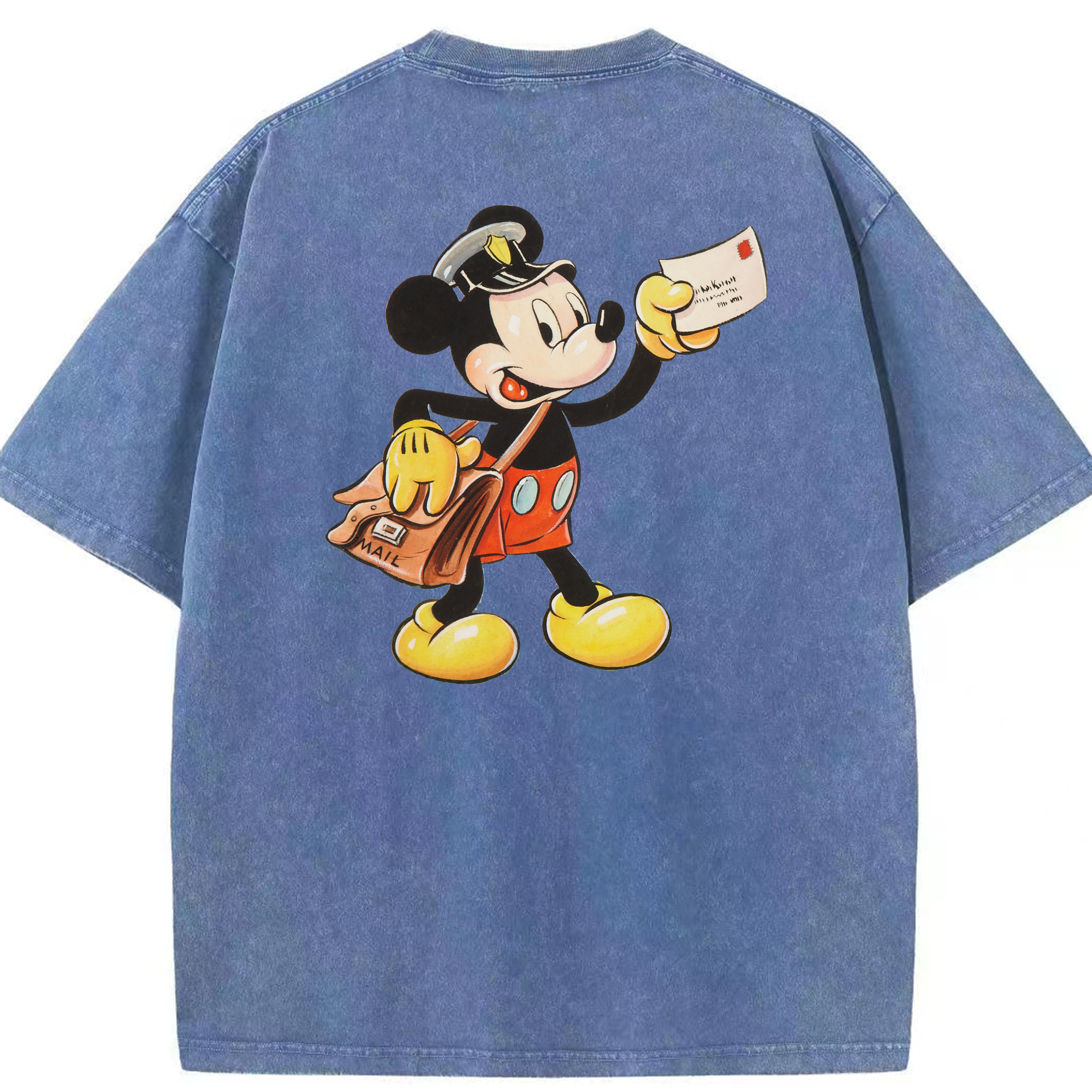 （画像用） ミッキーマウス Mickey Mouse 綿100% ヴィンテージ風 半袖Tシャツ（背面プリント）