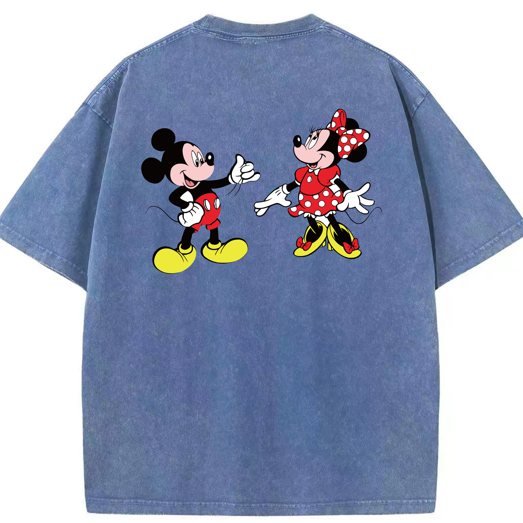 （画像用） ミッキーマウス Mickey Mouse 綿100% ヴィンテージ風 半袖Tシャツ（背面プリント）