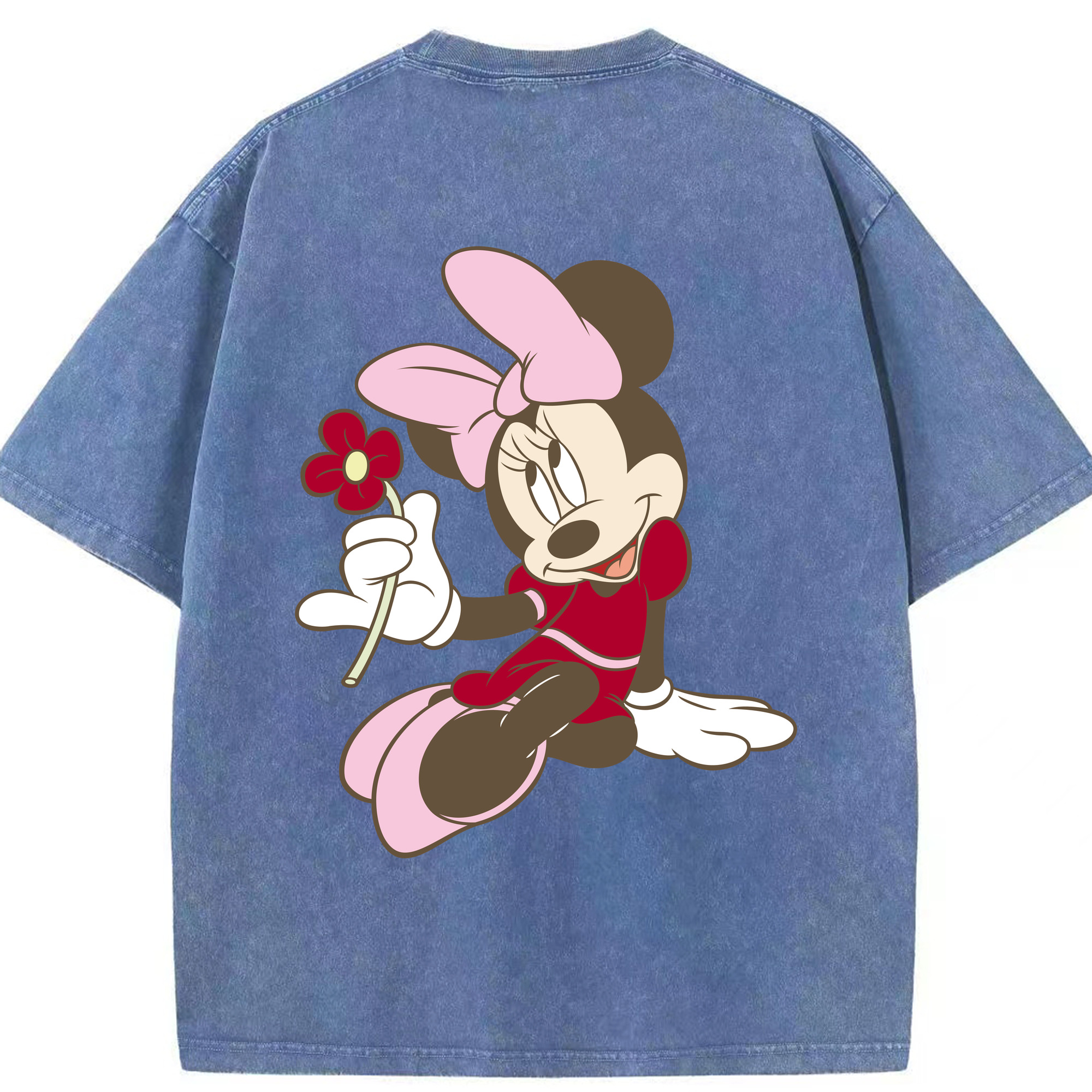 （画像用） ミッキーマウス Mickey Mouse 綿100% ヴィンテージ風 半袖Tシャツ（背面プリント）