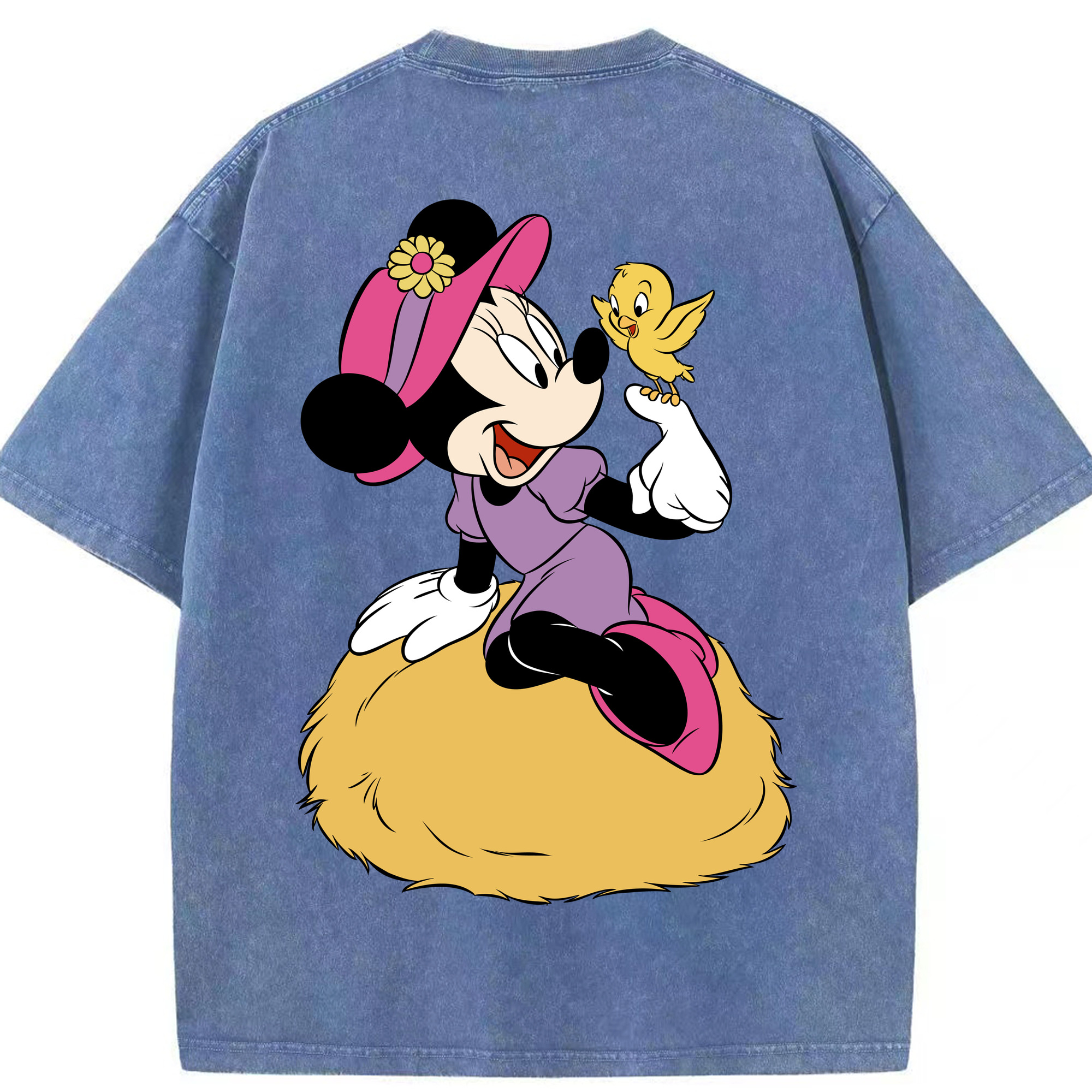 （画像用） ミッキーマウス Mickey Mouse 綿100% ヴィンテージ風 半袖Tシャツ（背面プリント）