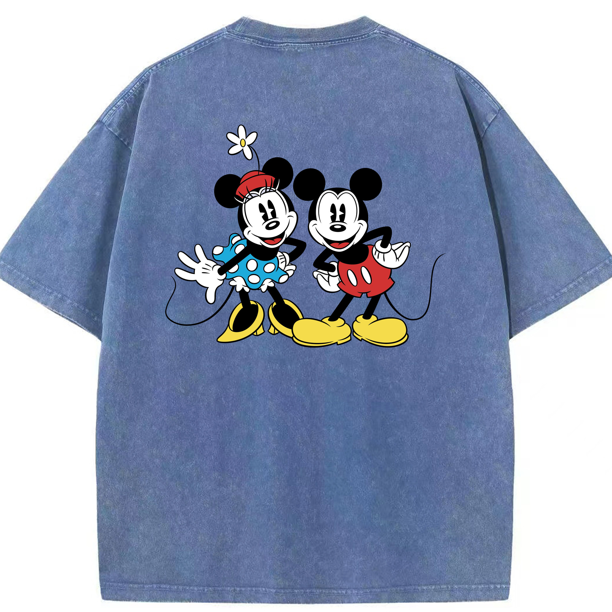 （画像用） ミッキーマウス Mickey Mouse 綿100% ヴィンテージ風 半袖Tシャツ（背面プリント）