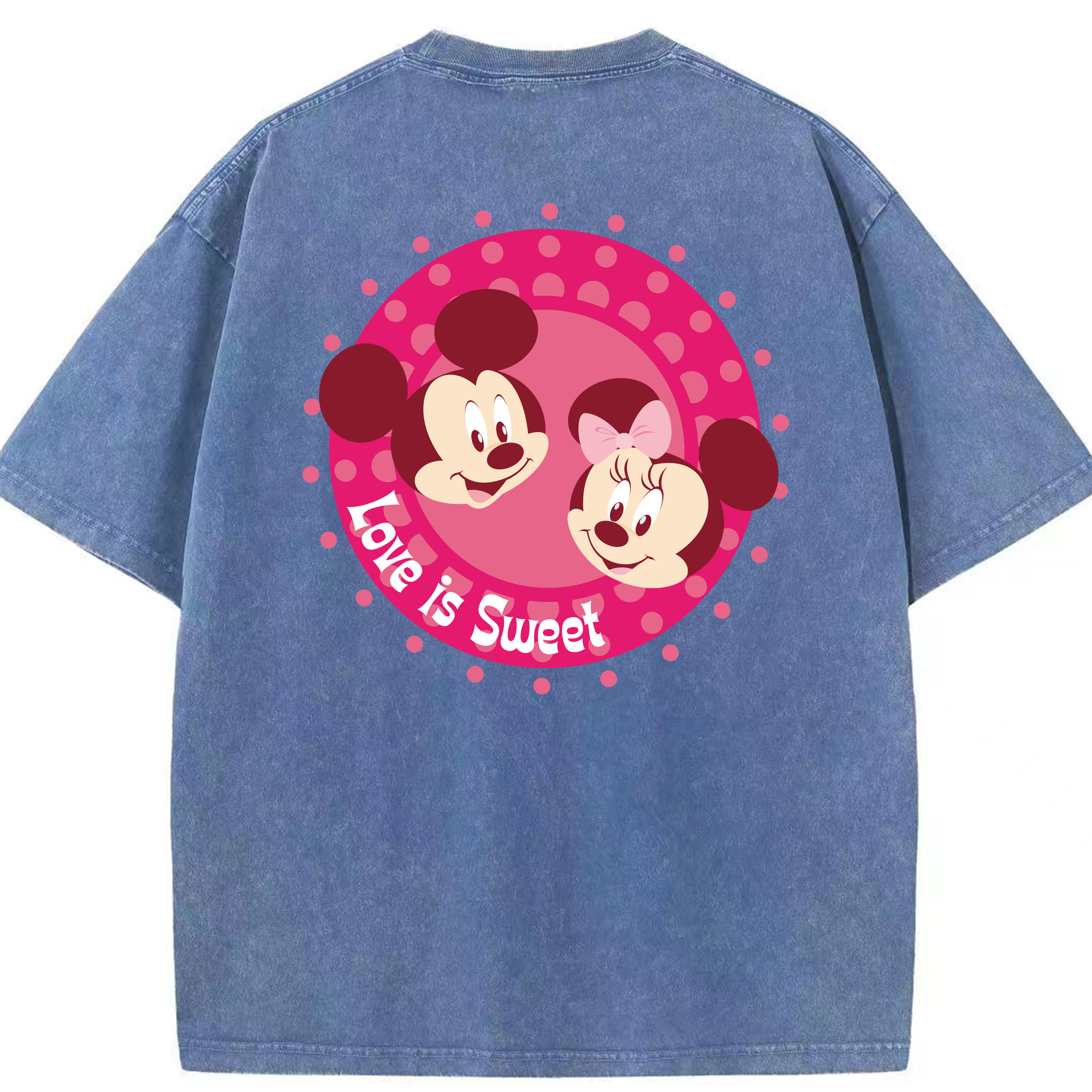 （画像用） ミッキーマウス Mickey Mouse 綿100% ヴィンテージ風 半袖Tシャツ（背面プリント）