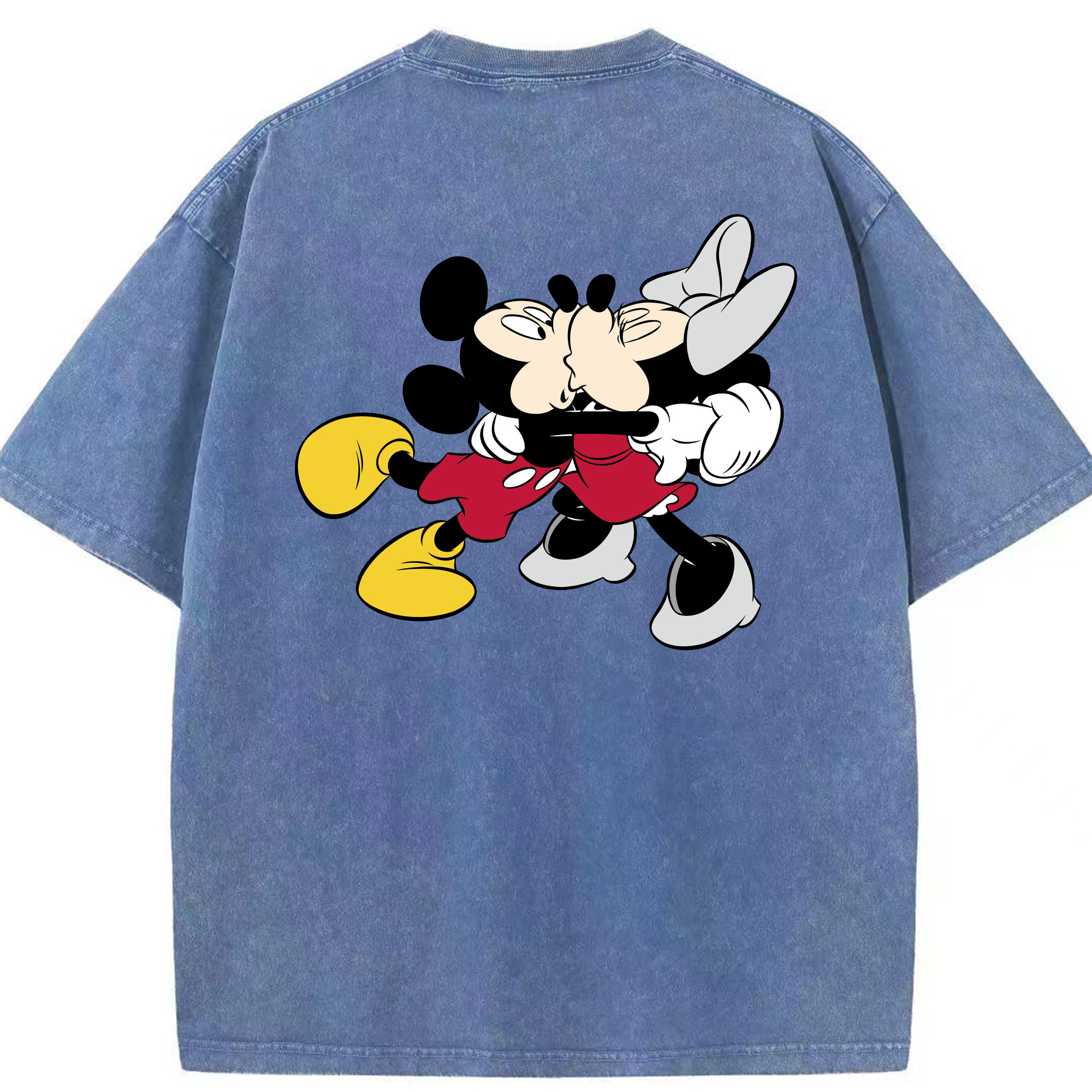 （画像用） ミッキーマウス Mickey Mouse 綿100% ヴィンテージ風 半袖Tシャツ（背面プリント）