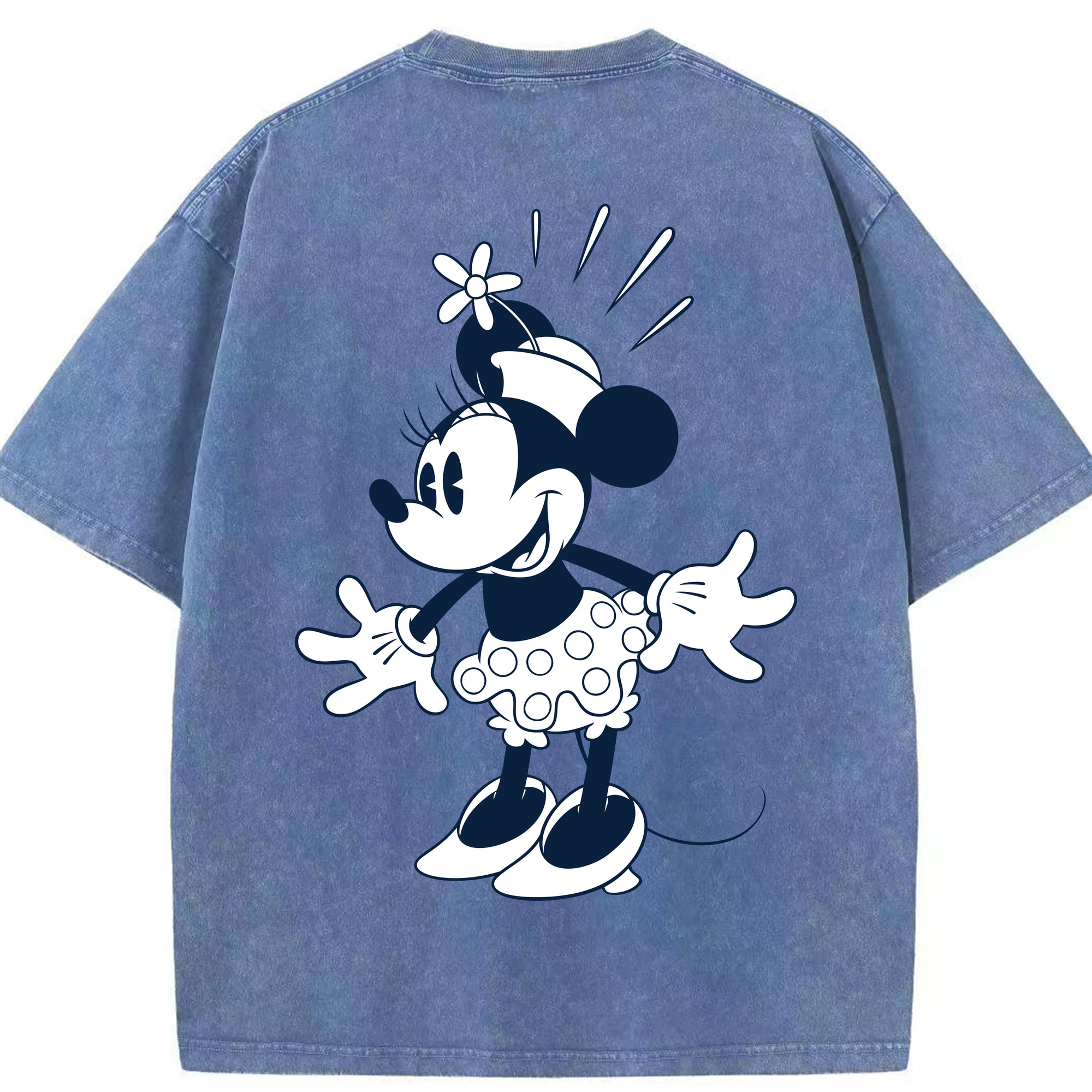 （画像用） ミッキーマウス Mickey Mouse 綿100% ヴィンテージ風 半袖Tシャツ（背面プリント）