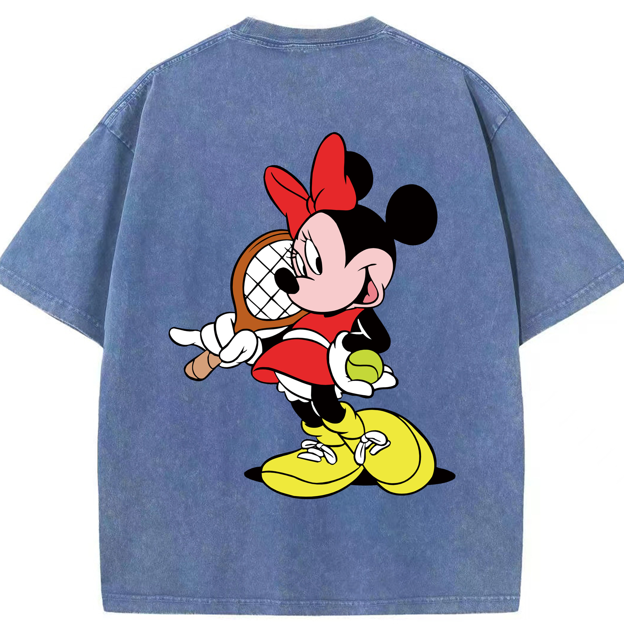 （画像用） ミッキーマウス Mickey Mouse 綿100% ヴィンテージ風 半袖Tシャツ（背面プリント）