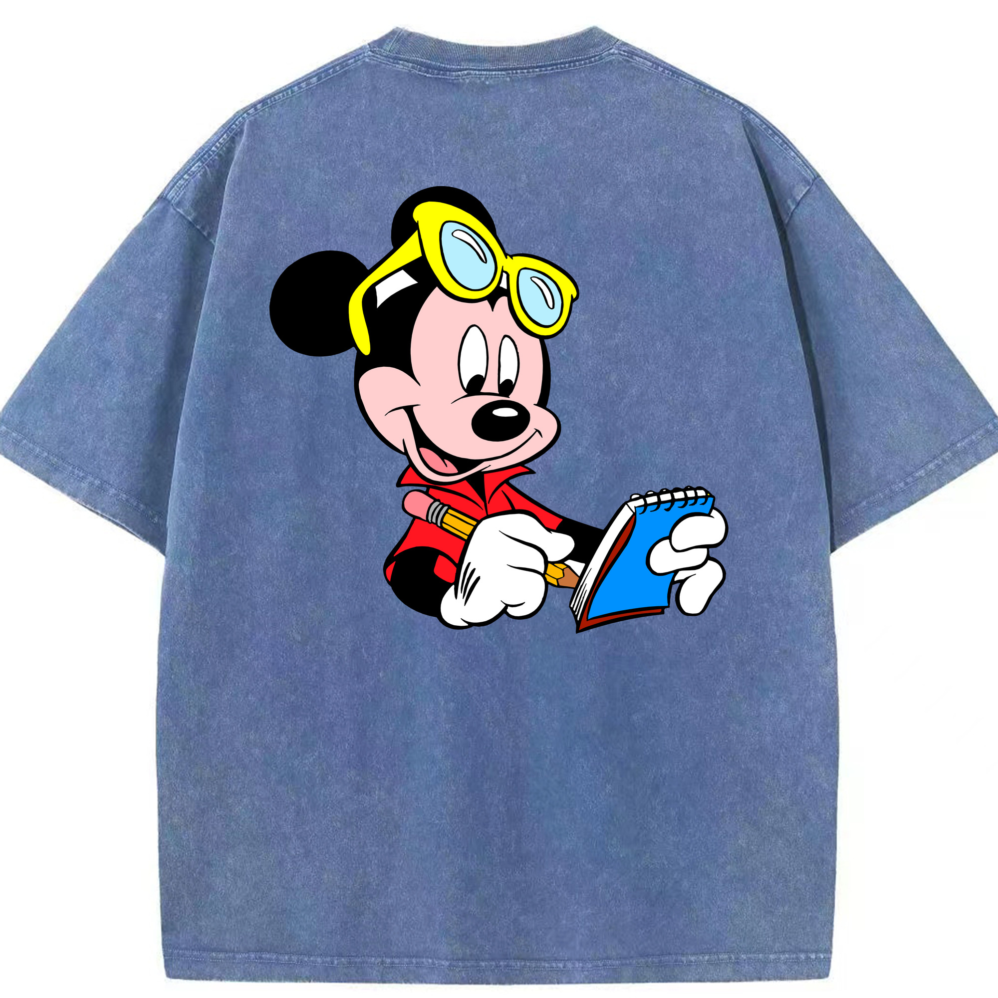 （画像用） ミッキーマウス Mickey Mouse 綿100% ヴィンテージ風 半袖Tシャツ（背面プリント）