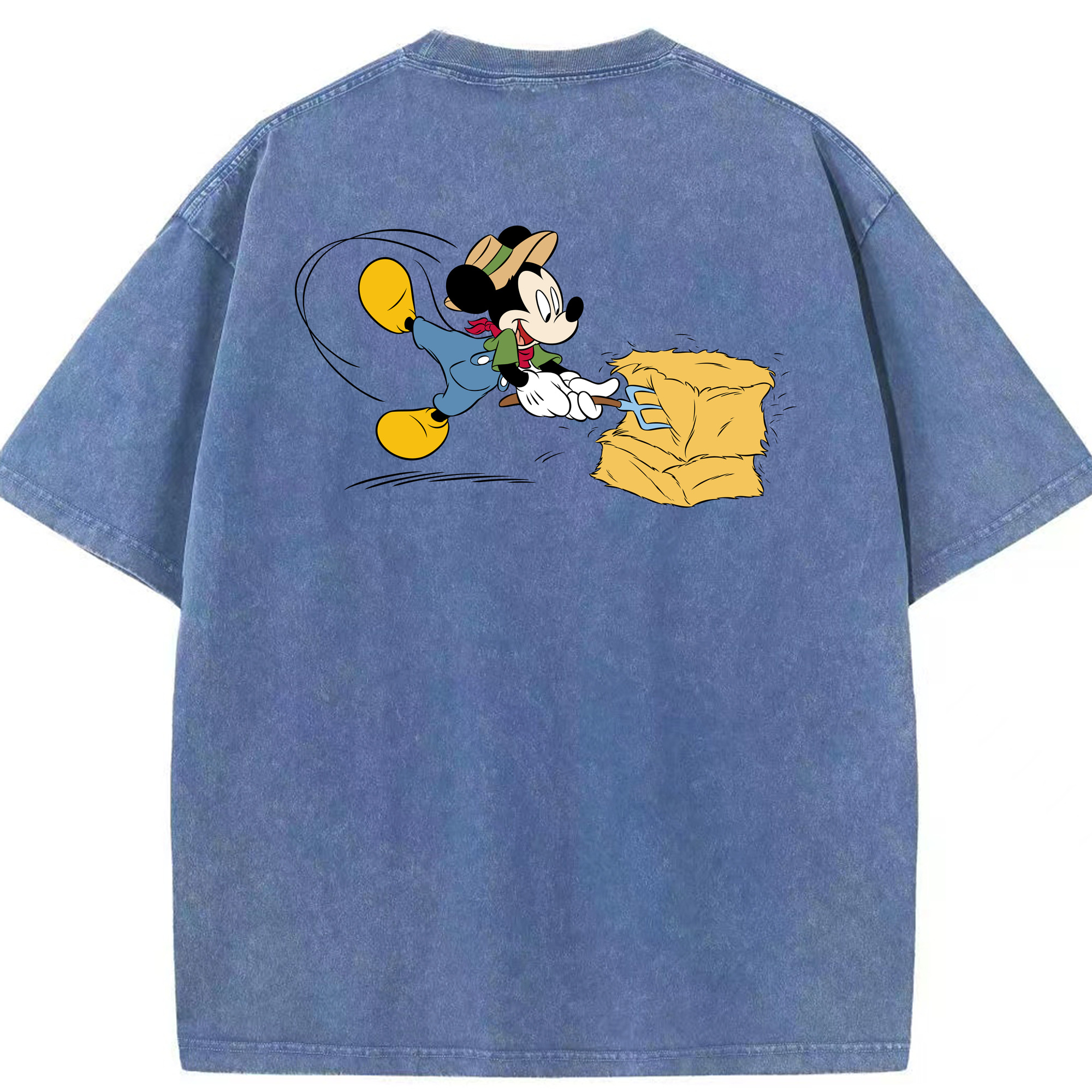 （画像用） ミッキーマウス Mickey Mouse 綿100% ヴィンテージ風 半袖Tシャツ（背面プリント）