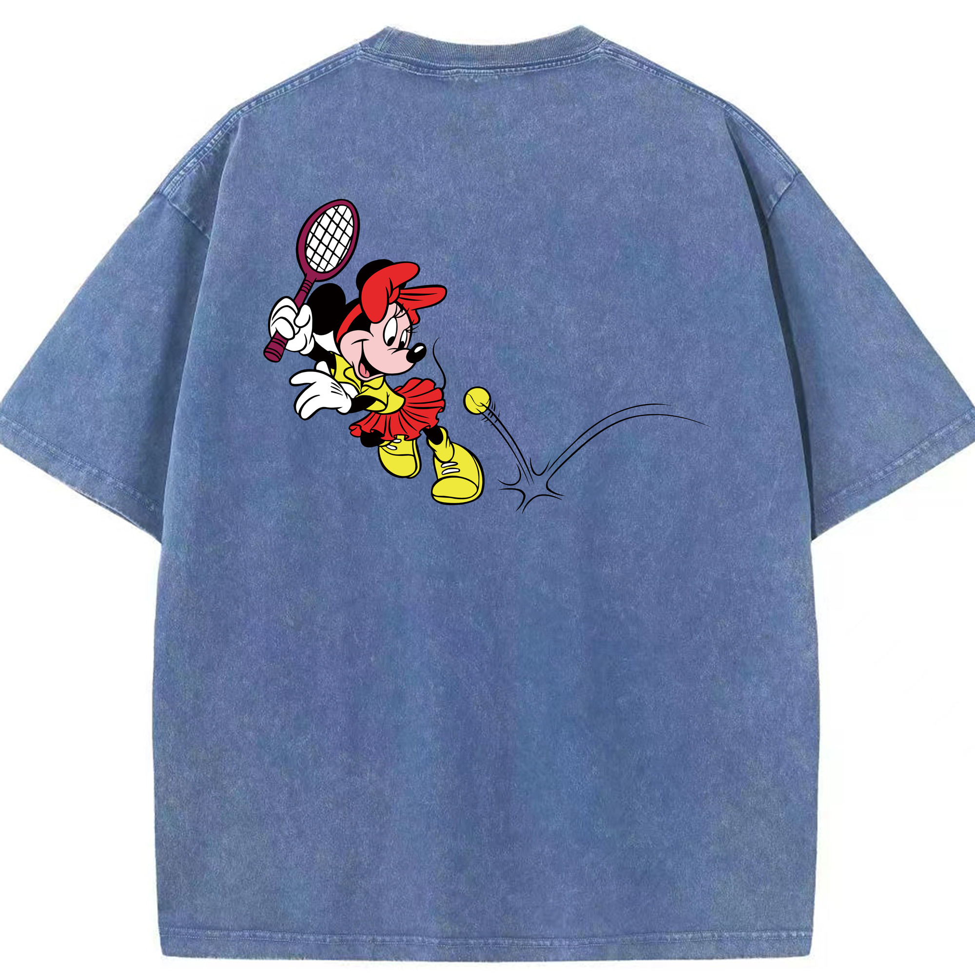 （画像用） ミッキーマウス Mickey Mouse 綿100% ヴィンテージ風 半袖Tシャツ（背面プリント）