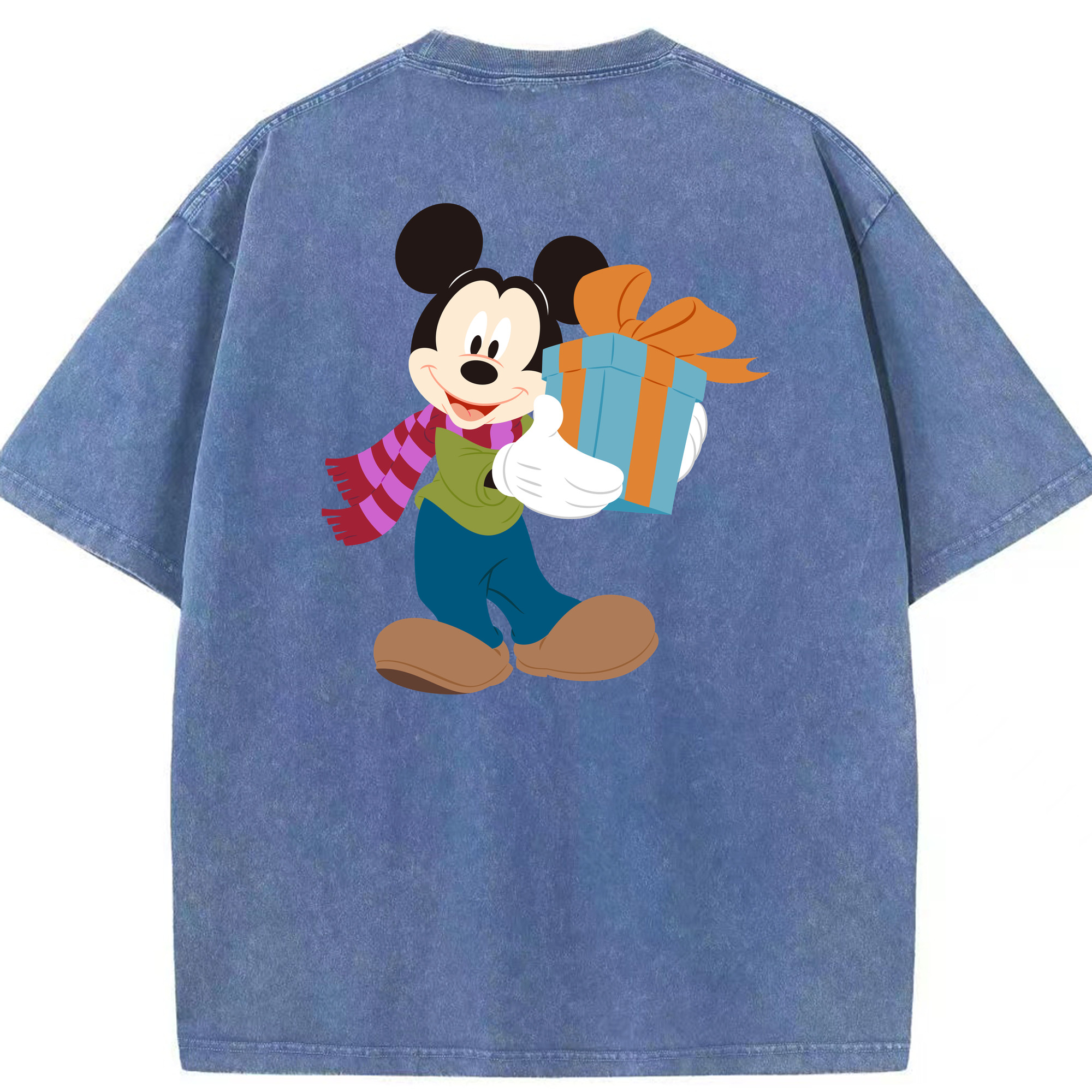 （画像用） ミッキーマウス Mickey Mouse 綿100% ヴィンテージ風 半袖Tシャツ（背面プリント）