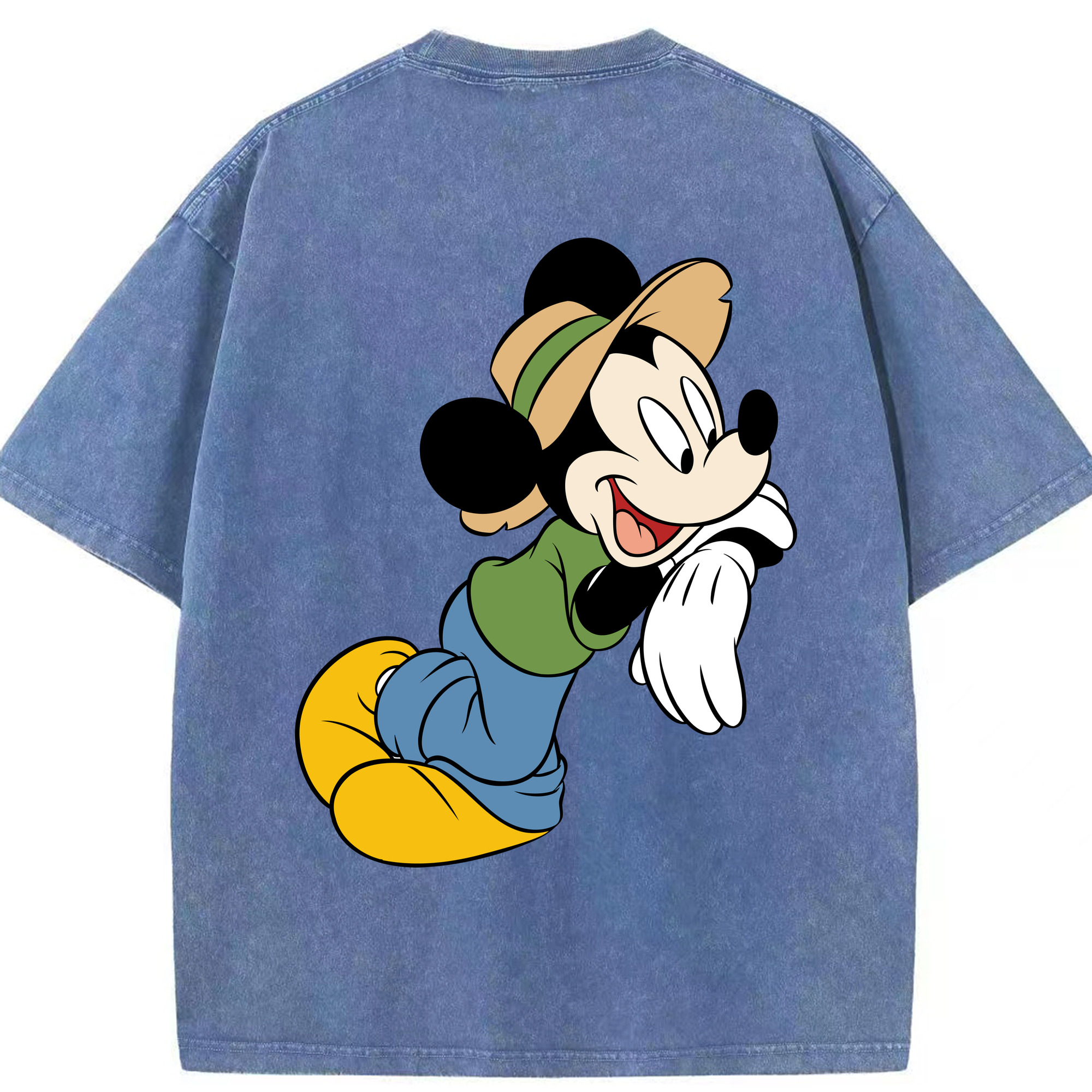 （画像用） ミッキーマウス Mickey Mouse 綿100% ヴィンテージ風 半袖Tシャツ（背面プリント）