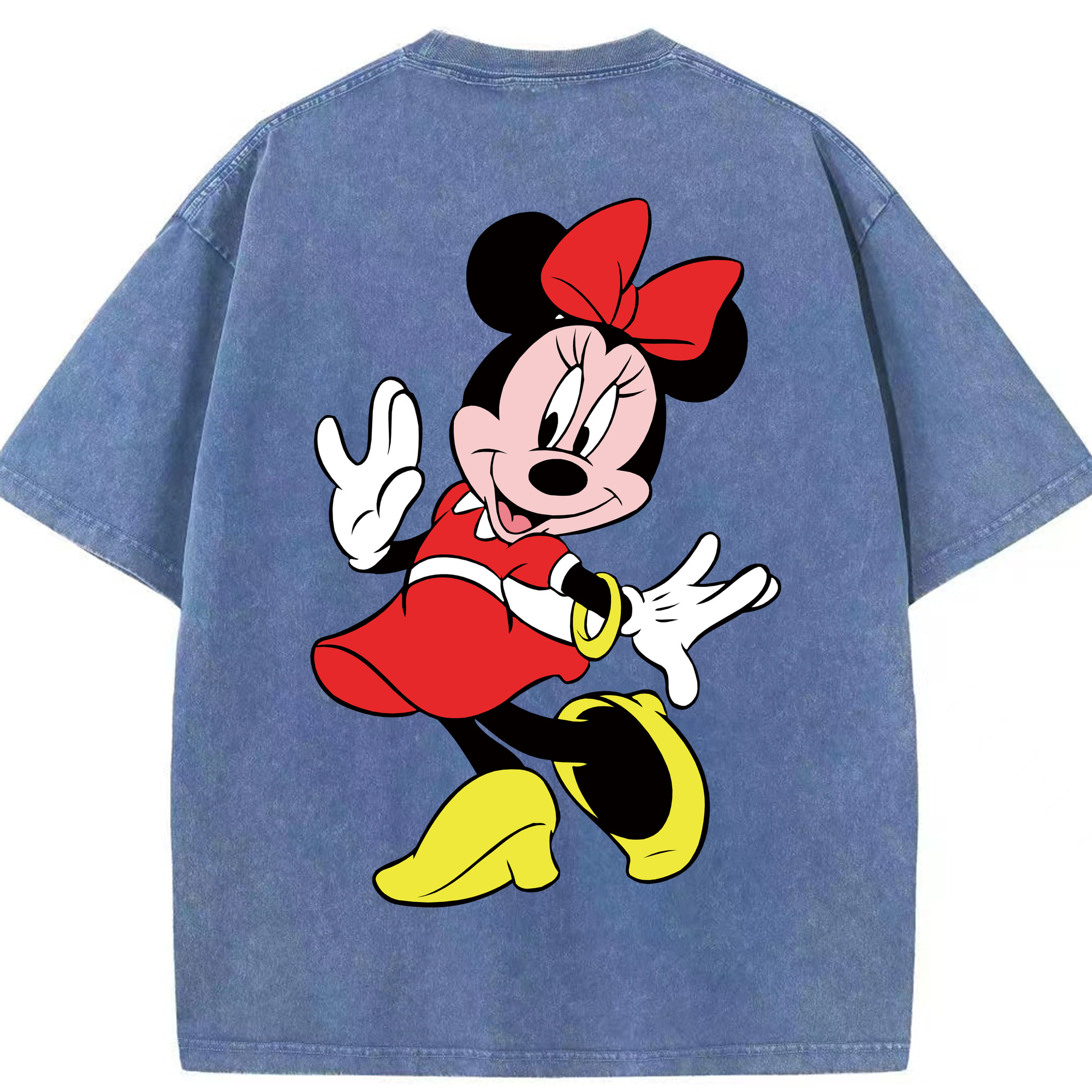 （画像用） ミッキーマウス Mickey Mouse 綿100% ヴィンテージ風 半袖Tシャツ（背面プリント）