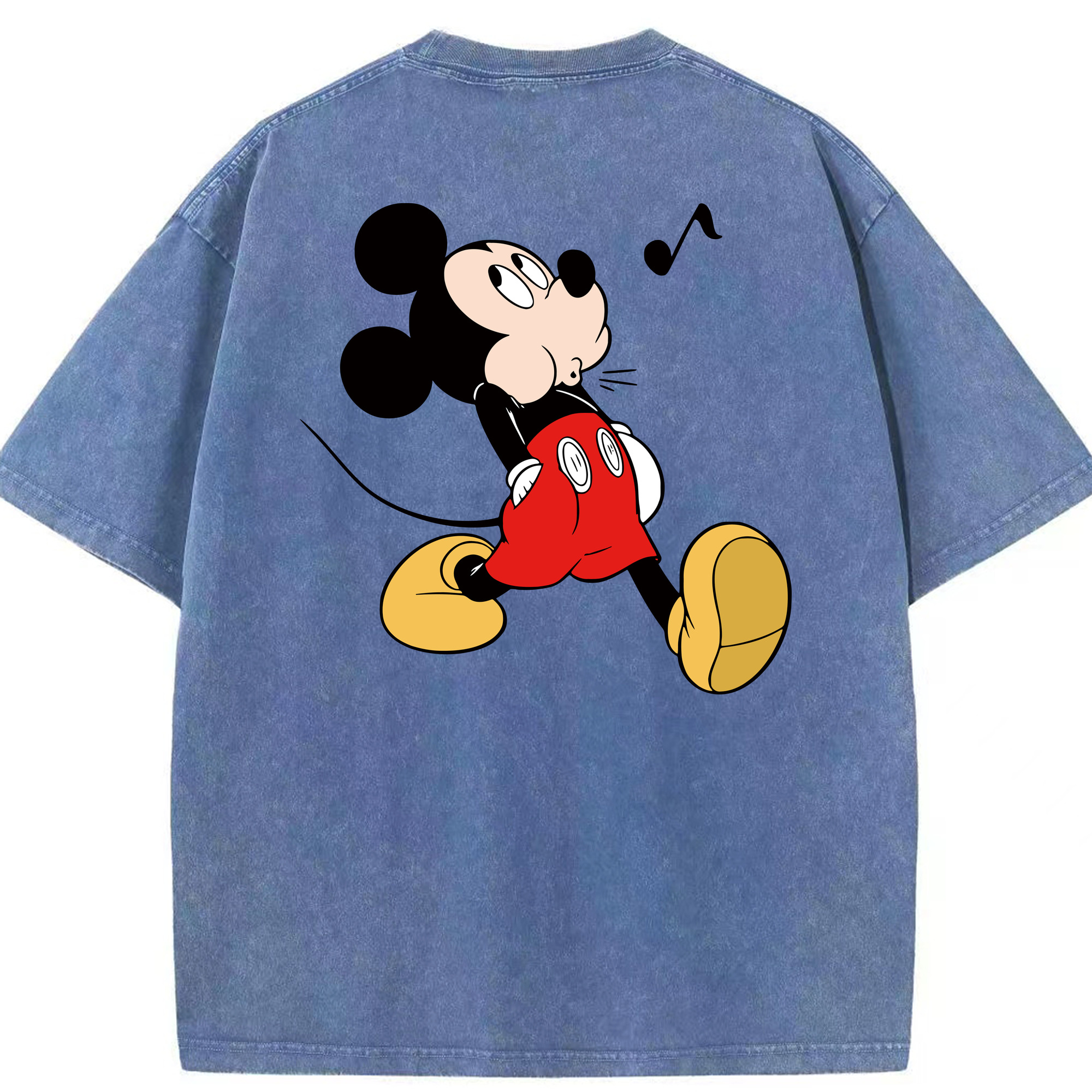 （画像用） ミッキーマウス Mickey Mouse 綿100% ヴィンテージ風 半袖Tシャツ（背面プリント）