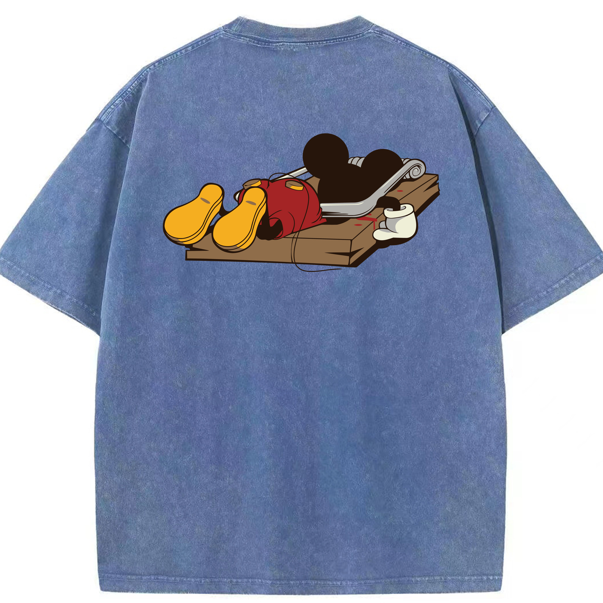 （画像用） ミッキーマウス Mickey Mouse 綿100% ヴィンテージ風 半袖Tシャツ（背面プリント）