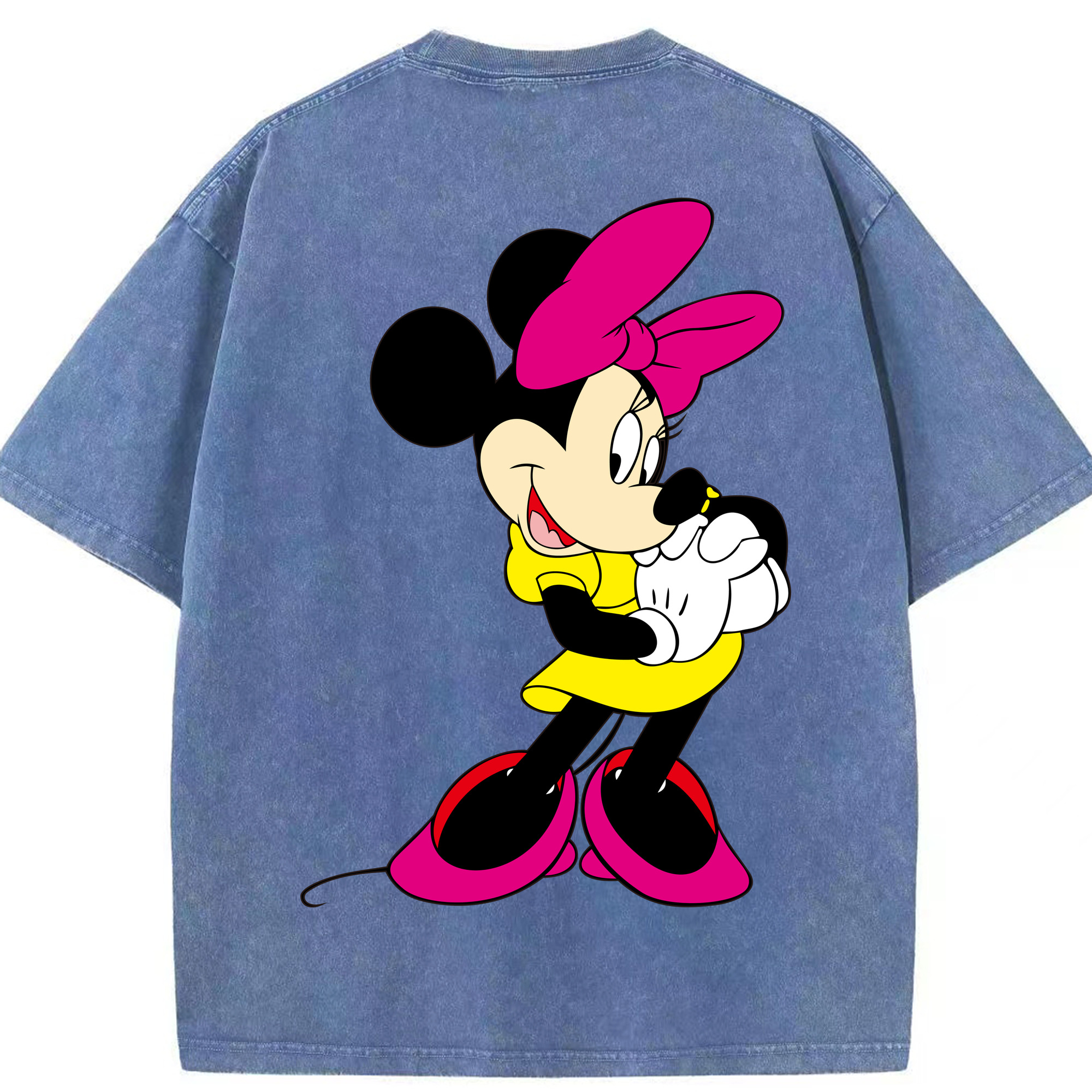 （画像用） ミッキーマウス Mickey Mouse 綿100% ヴィンテージ風 半袖Tシャツ（背面プリント）