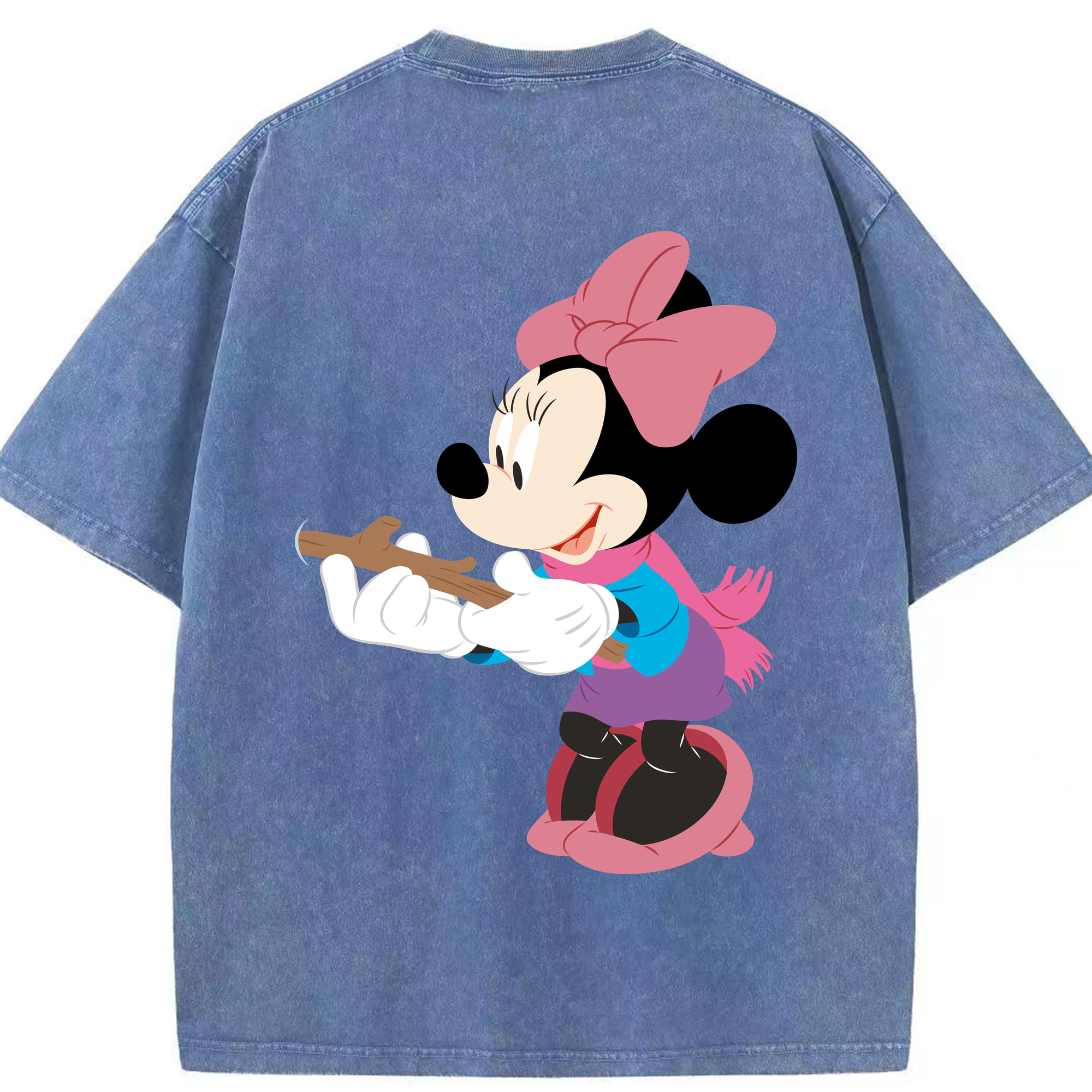 （画像用） ミッキーマウス Mickey Mouse 綿100% ヴィンテージ風 半袖Tシャツ（背面プリント）