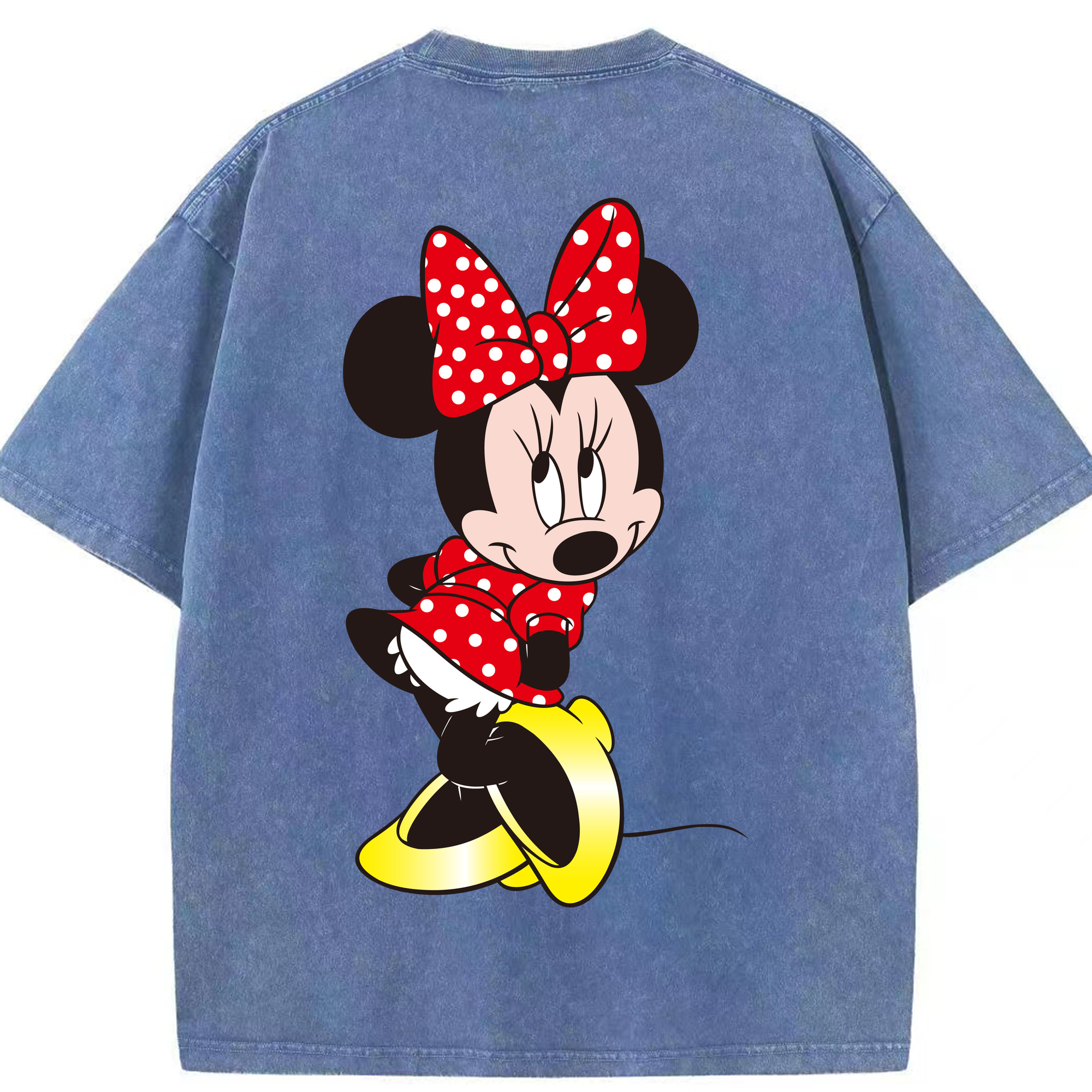 （画像用） ミッキーマウス Mickey Mouse 綿100% ヴィンテージ風 半袖Tシャツ（背面プリント）