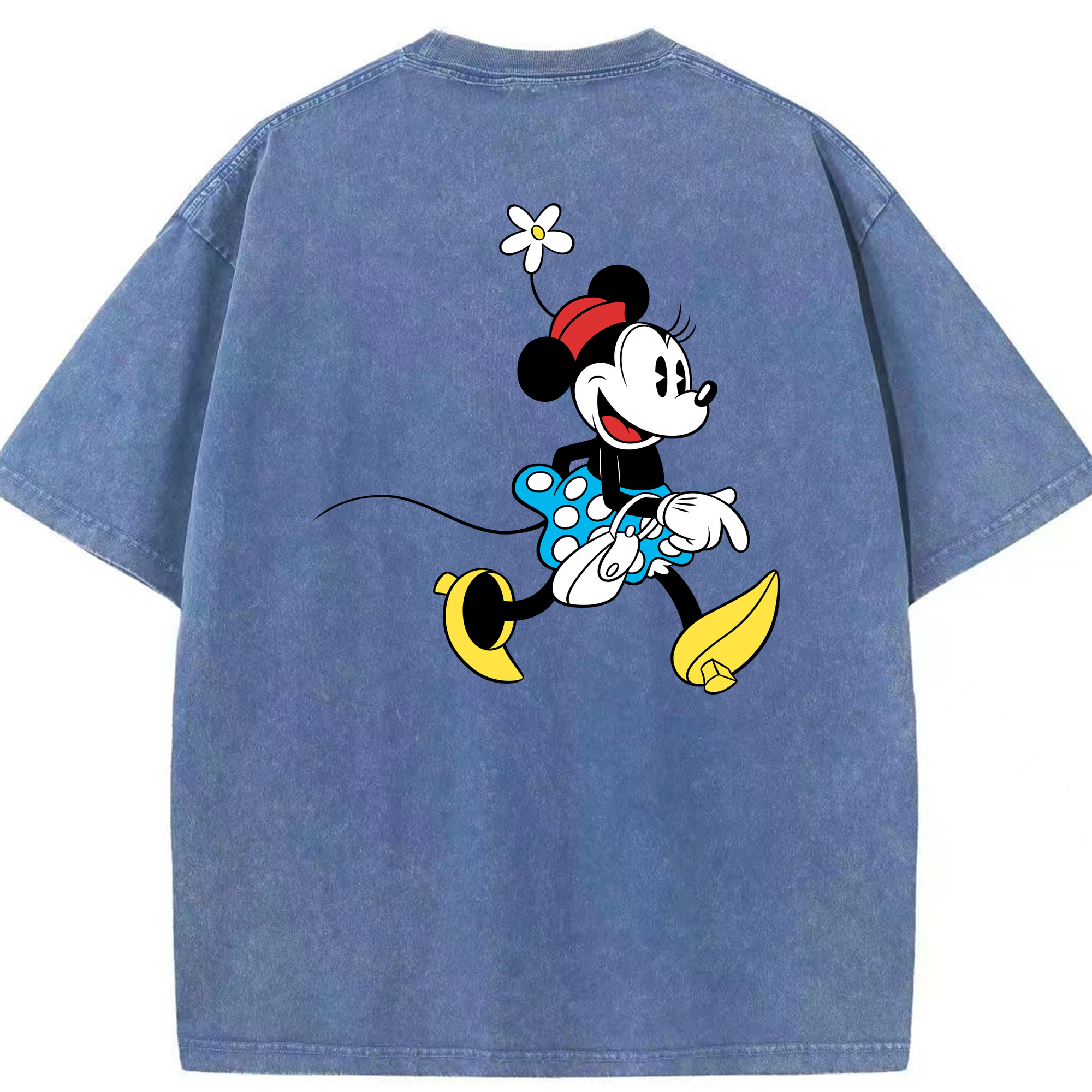 （画像用） ミッキーマウス Mickey Mouse 綿100% ヴィンテージ風 半袖Tシャツ（背面プリント）