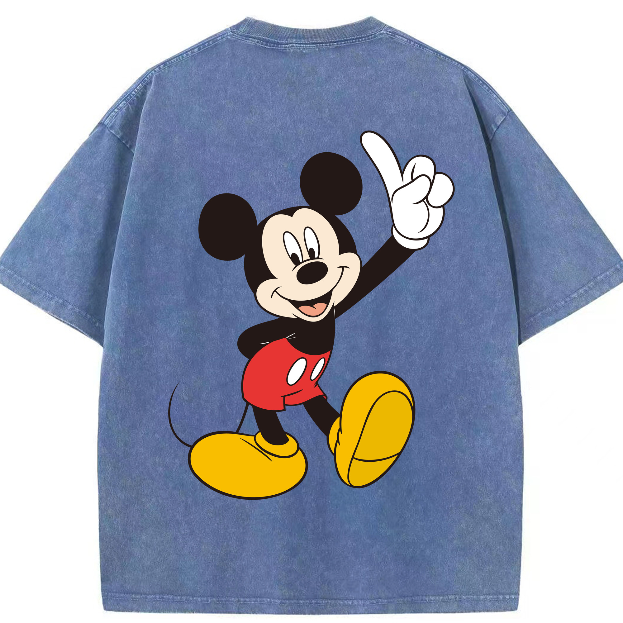 （画像用） ミッキーマウス Mickey Mouse 綿100% ヴィンテージ風 半袖Tシャツ（背面プリント）