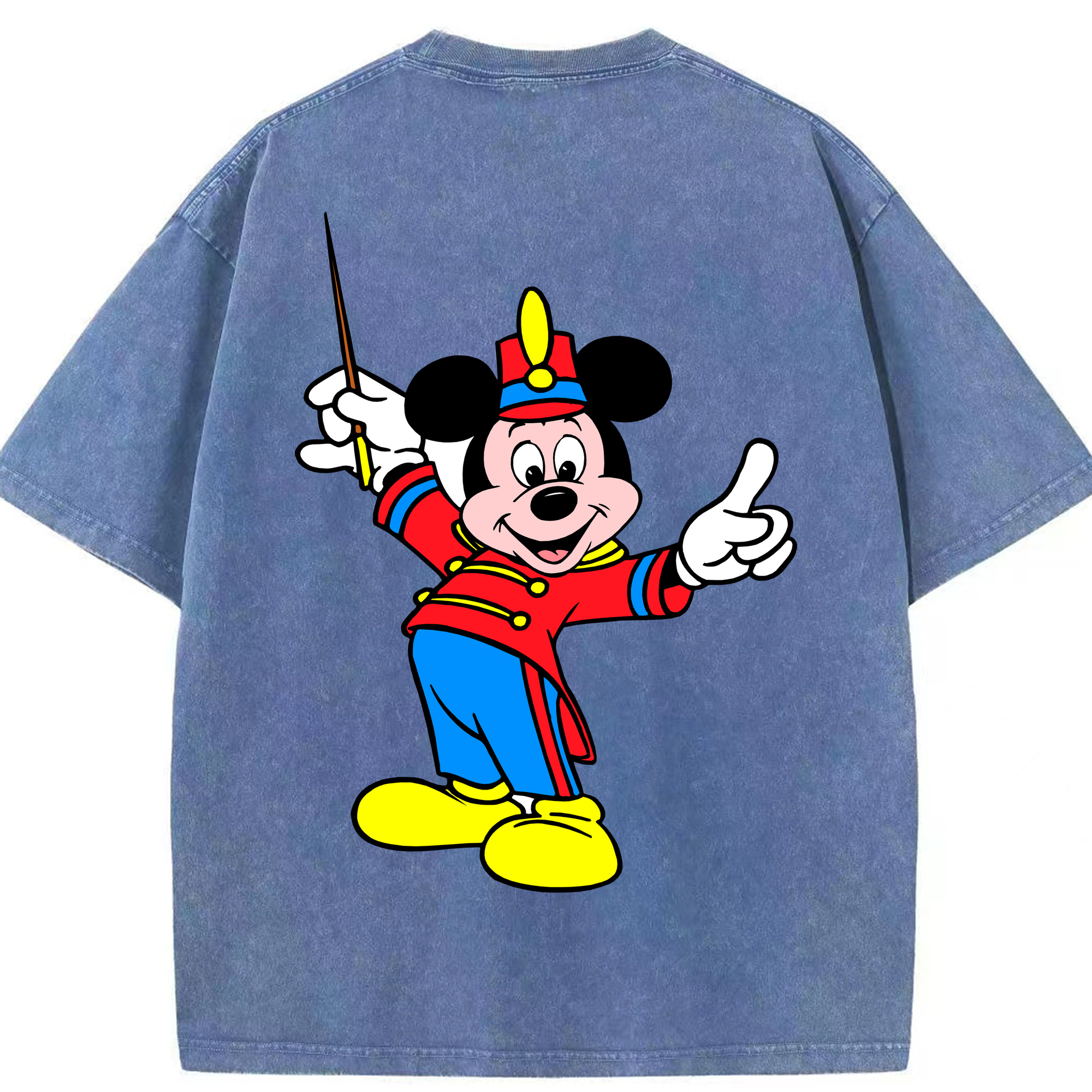 （画像用） ミッキーマウス Mickey Mouse 綿100% ヴィンテージ風 半袖Tシャツ（背面プリント）
