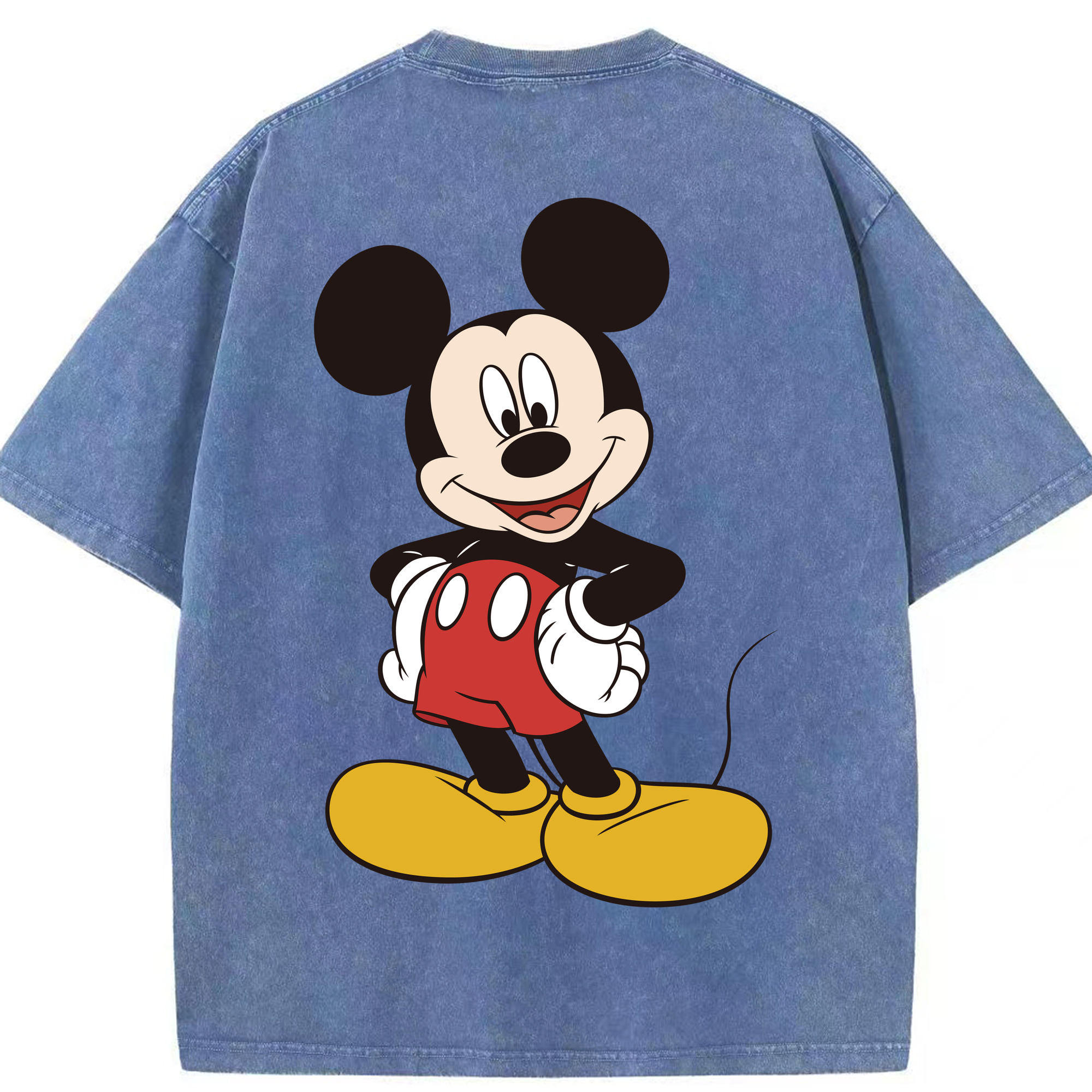 （画像用） ミッキーマウス Mickey Mouse 綿100% ヴィンテージ風 半袖Tシャツ（背面プリント）