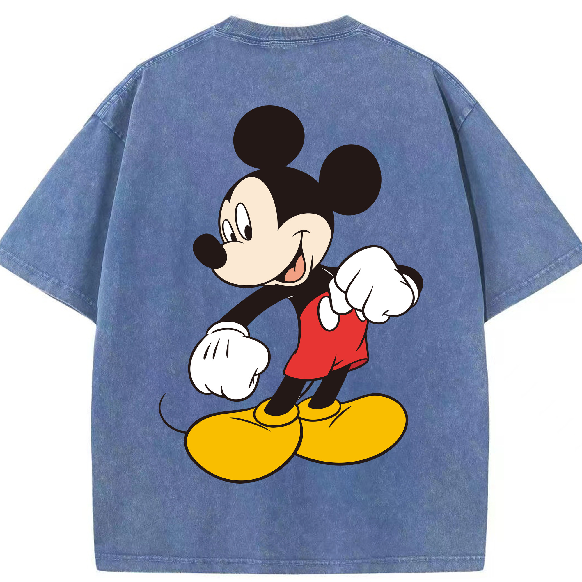 （画像用） ミッキーマウス Mickey Mouse 綿100% ヴィンテージ風 半袖Tシャツ（背面プリント）