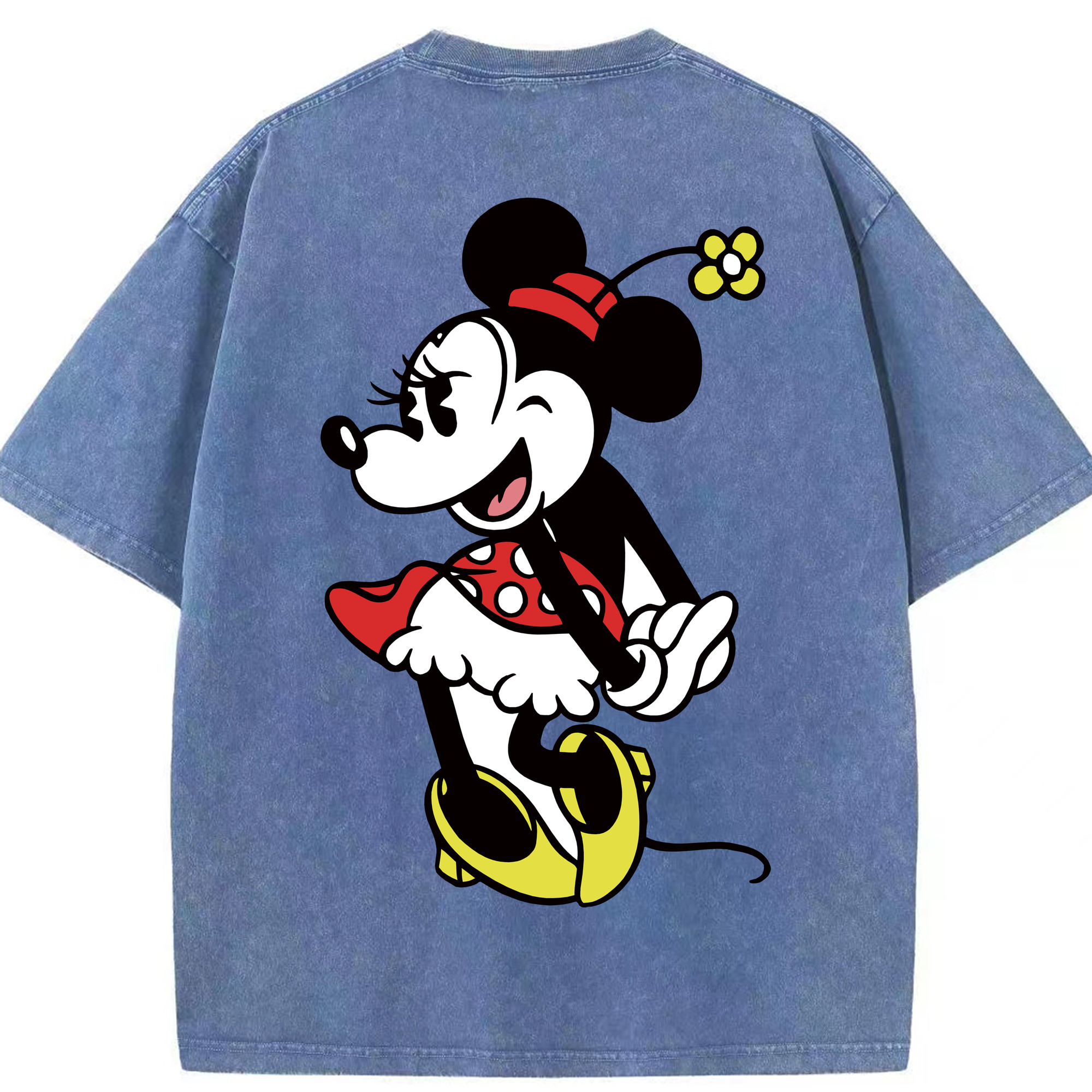 （画像用） ミッキーマウス Mickey Mouse 綿100% ヴィンテージ風 半袖Tシャツ（背面プリント）