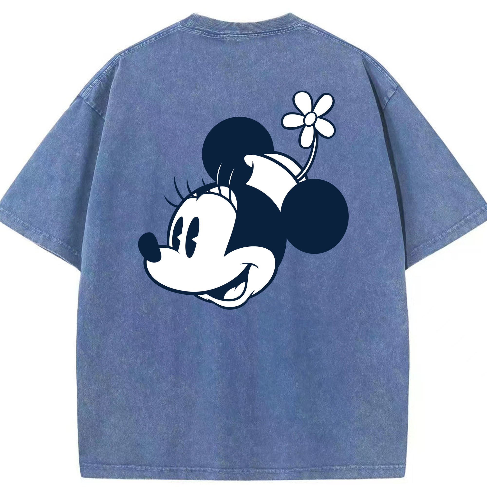 （画像用） ミッキーマウス Mickey Mouse 綿100% ヴィンテージ風 半袖Tシャツ（背面プリント）