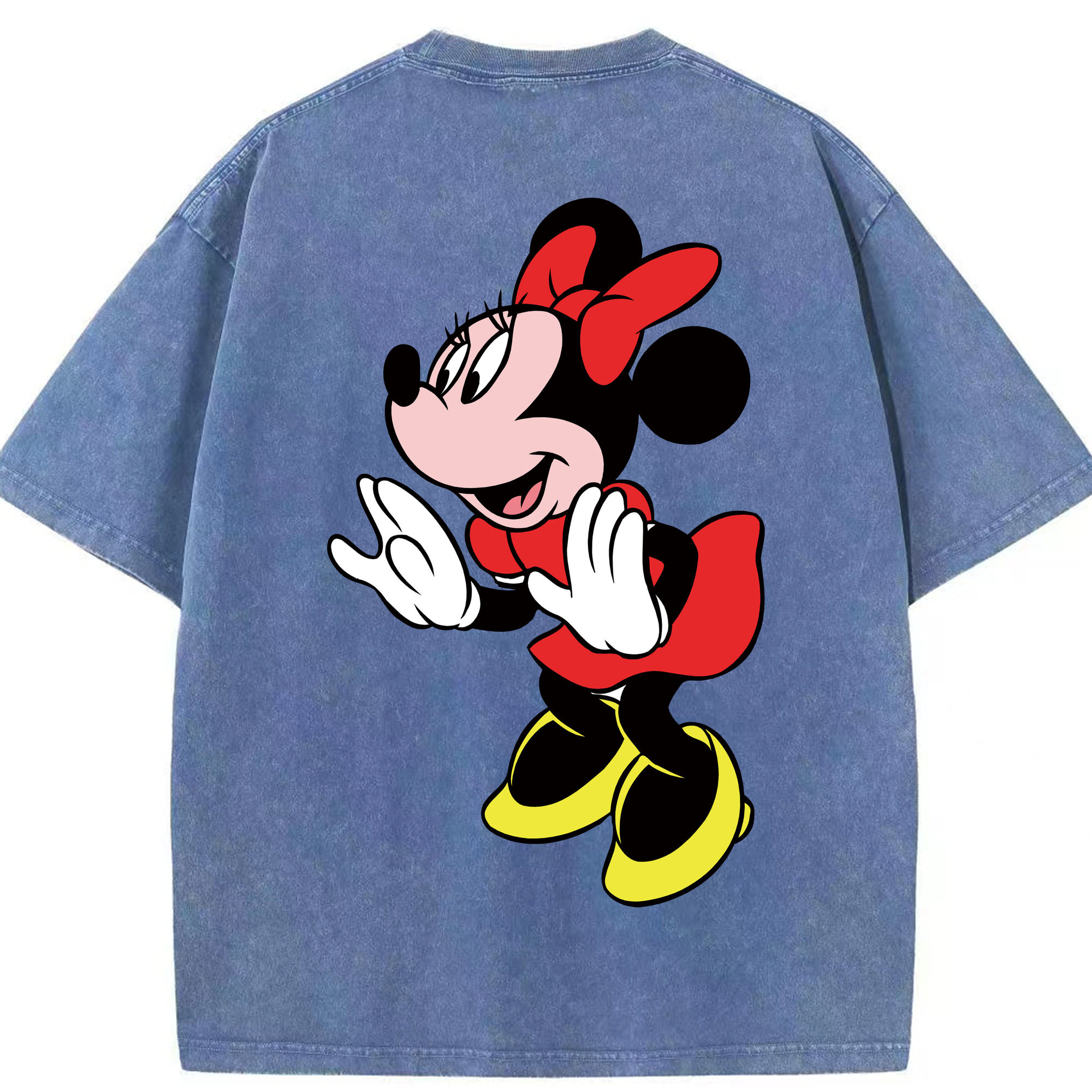 （画像用） ミッキーマウス Mickey Mouse 綿100% ヴィンテージ風 半袖Tシャツ（背面プリント）