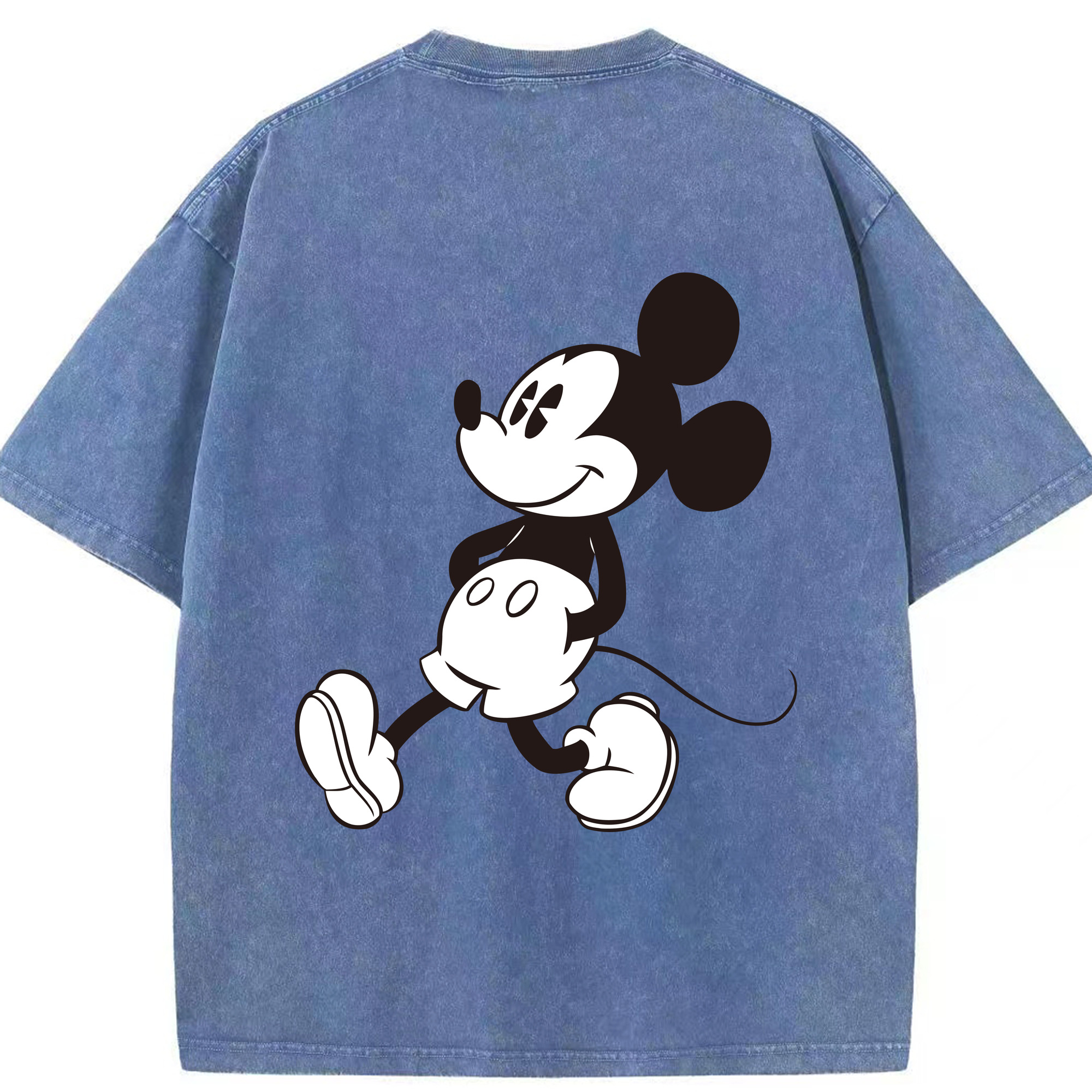 （画像用） ミッキーマウス Mickey Mouse 綿100% ヴィンテージ風 半袖Tシャツ（背面プリント）