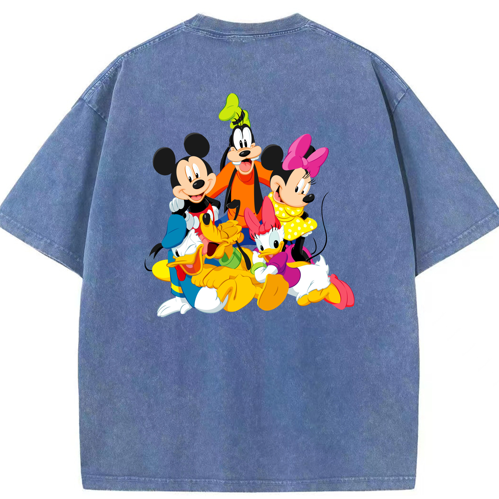（画像用） ミッキーマウス Mickey Mouse 綿100% ヴィンテージ風 半袖Tシャツ（背面プリント）