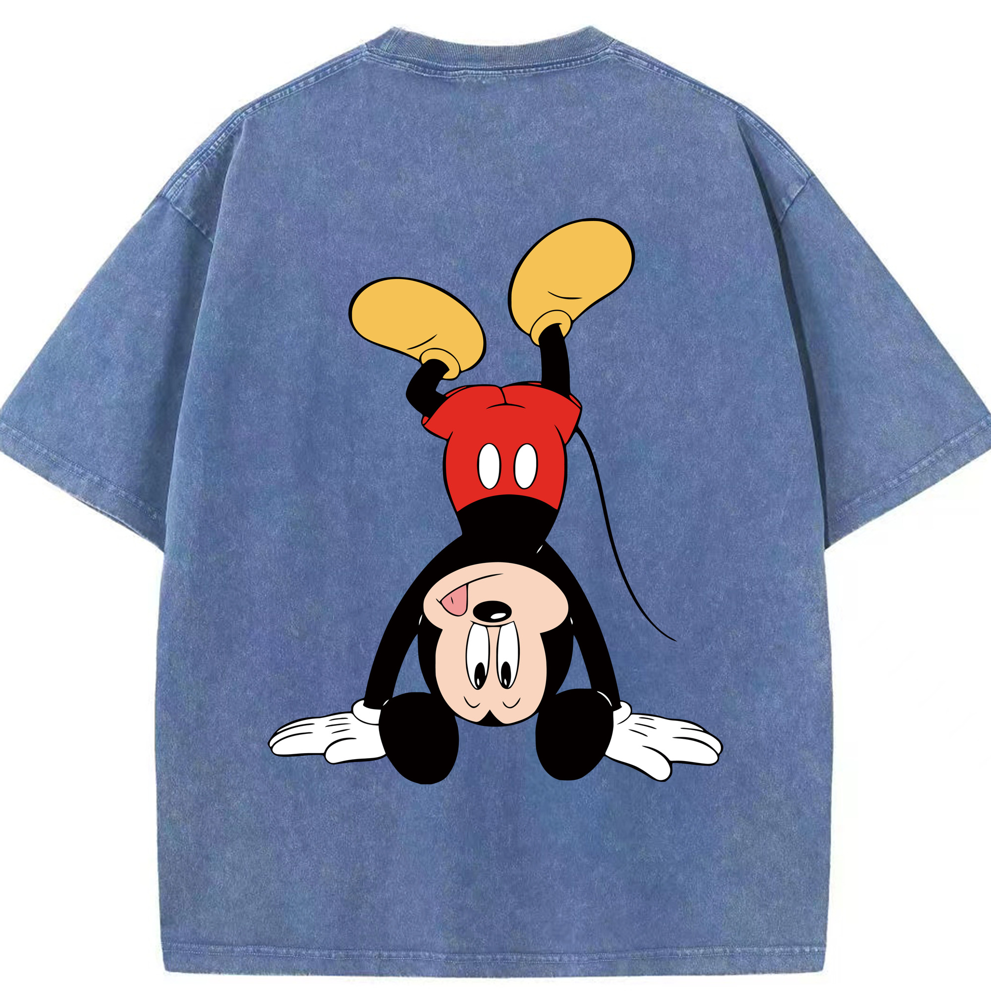 （画像用） ミッキーマウス Mickey Mouse 綿100% ヴィンテージ風 半袖Tシャツ（背面プリント）