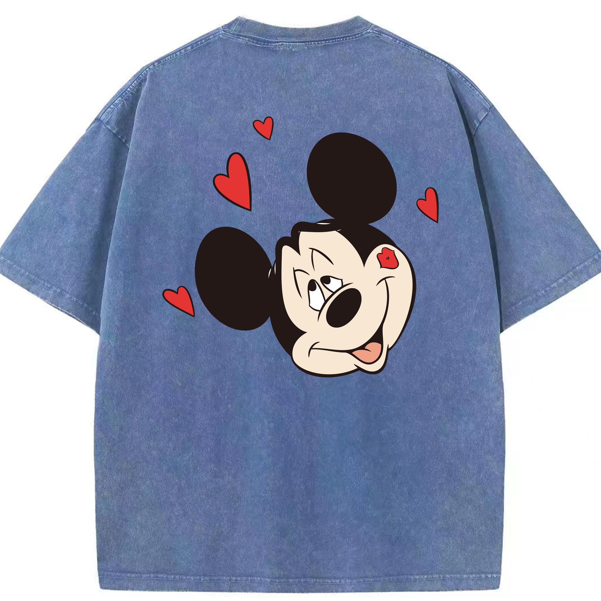 （画像用） ミッキーマウス Mickey Mouse 綿100% ヴィンテージ風 半袖Tシャツ（背面プリント）