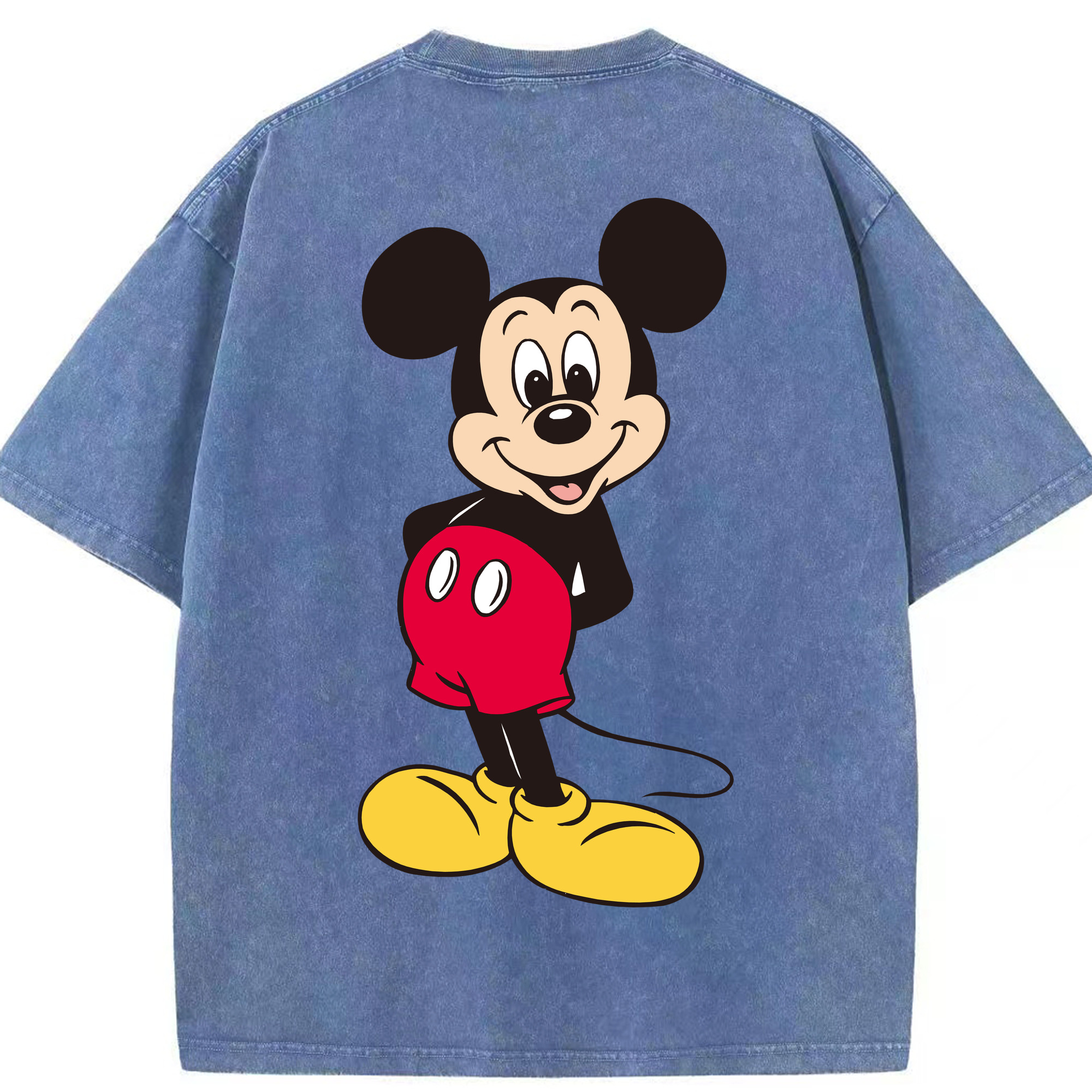 （画像用） ミッキーマウス Mickey Mouse 綿100% ヴィンテージ風 半袖Tシャツ（背面プリント）