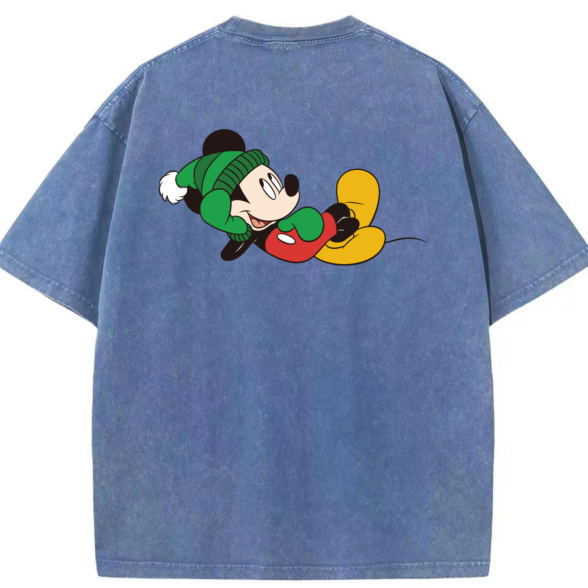 （画像用） ミッキーマウス Mickey Mouse 綿100% ヴィンテージ風 半袖Tシャツ（背面プリント）