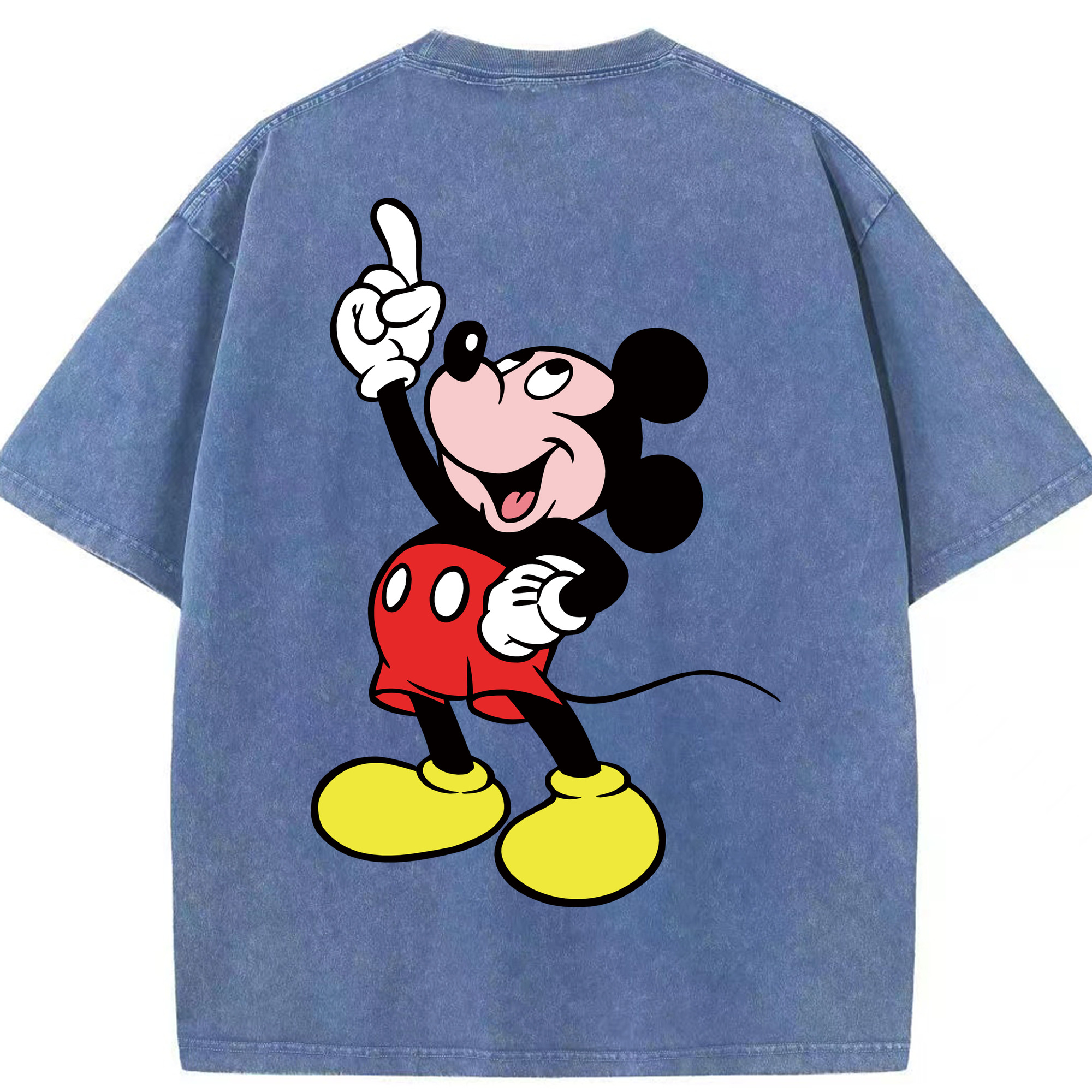 （画像用） ミッキーマウス Mickey Mouse 綿100% ヴィンテージ風 半袖Tシャツ（背面プリント）