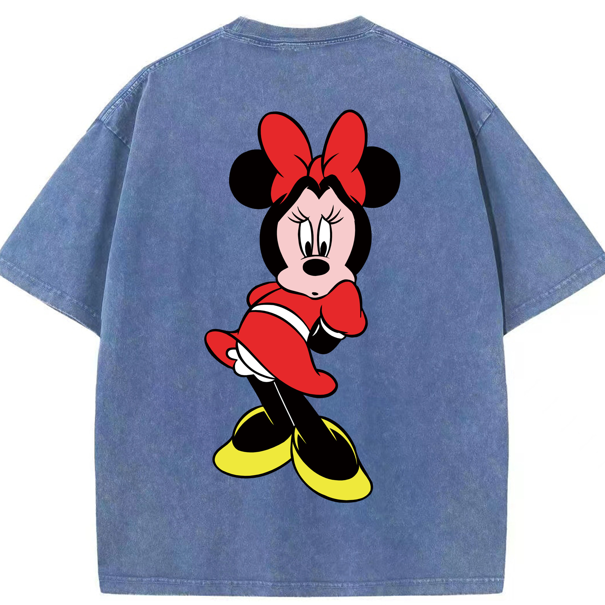 （画像用） ミッキーマウス Mickey Mouse 綿100% ヴィンテージ風 半袖Tシャツ（背面プリント）